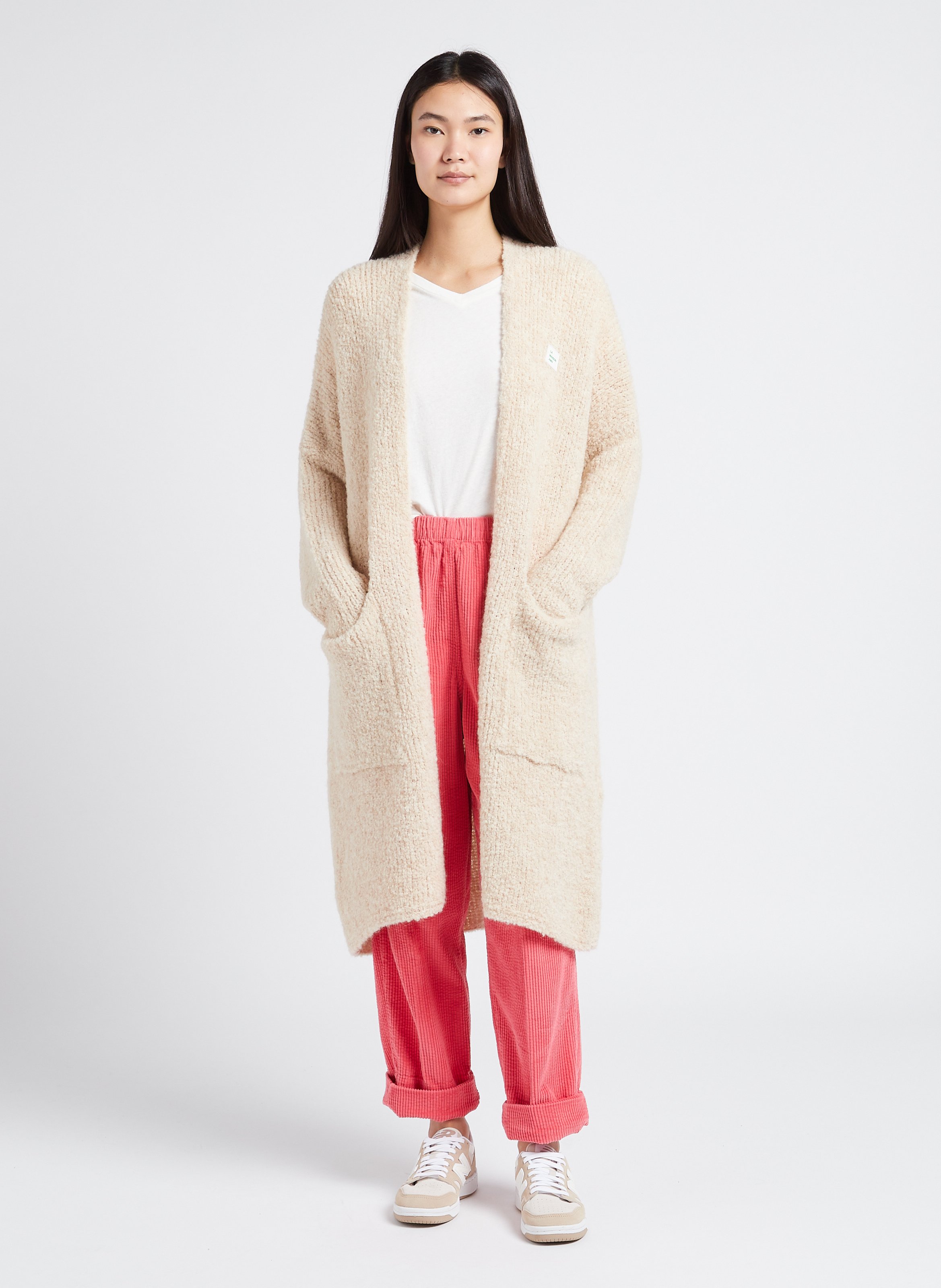 Katoenen T-shirt met V-hals AMERICAN VINTAGE Wit