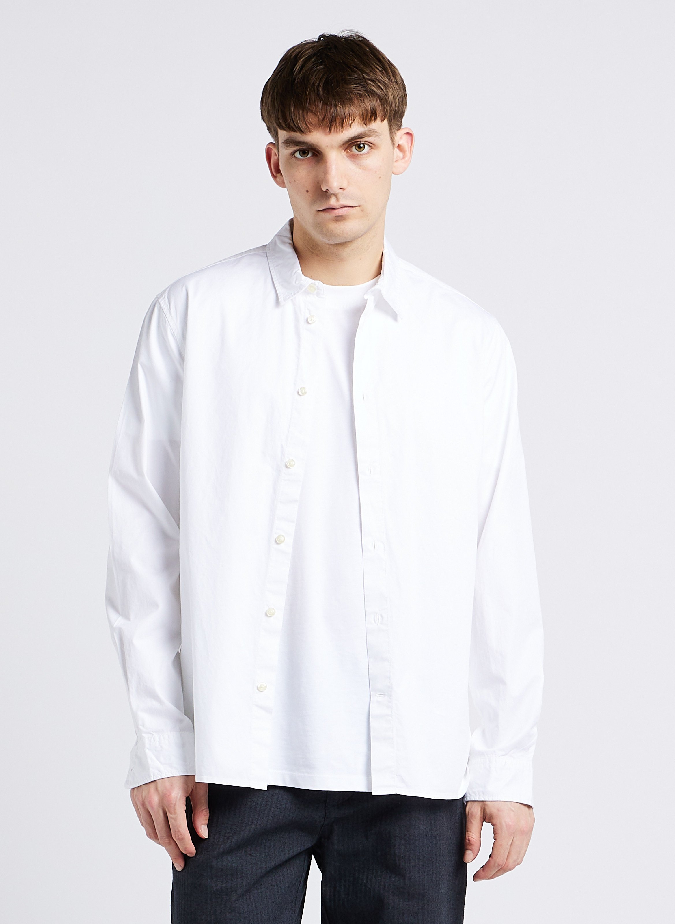 Chemise droite col classique en coton bio KNOWLEDGE COTTON APPAREL Blanc