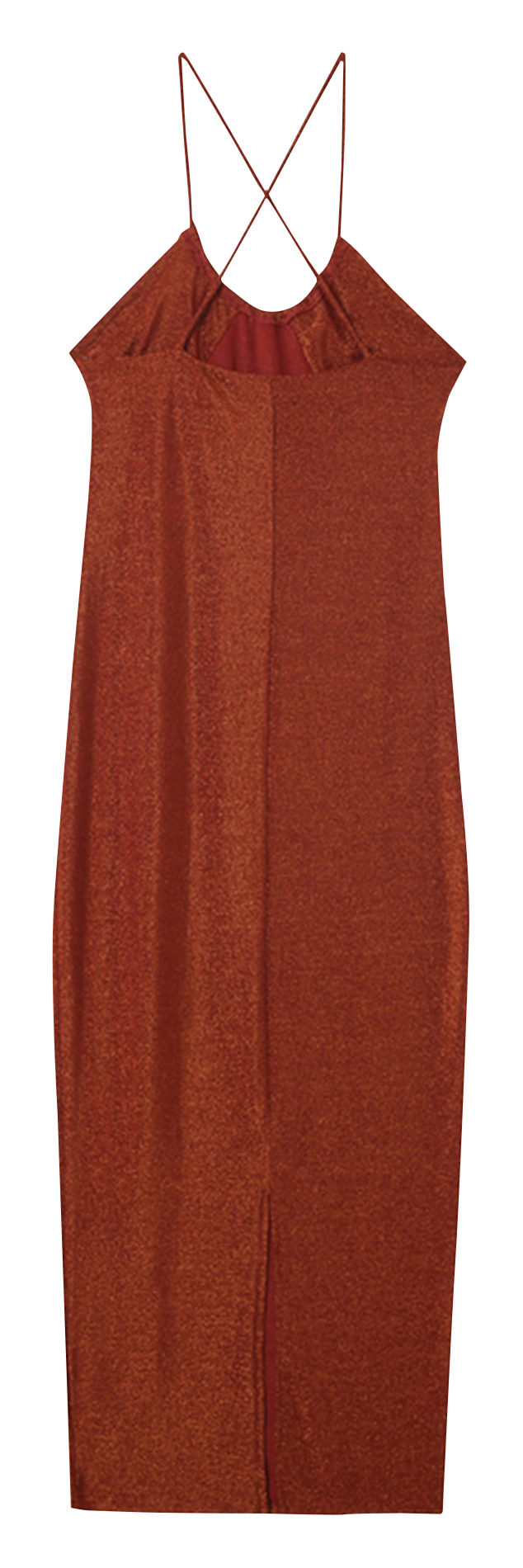 Robe midi moulante à dos croisé en jersey GRACE ET MILA Orange