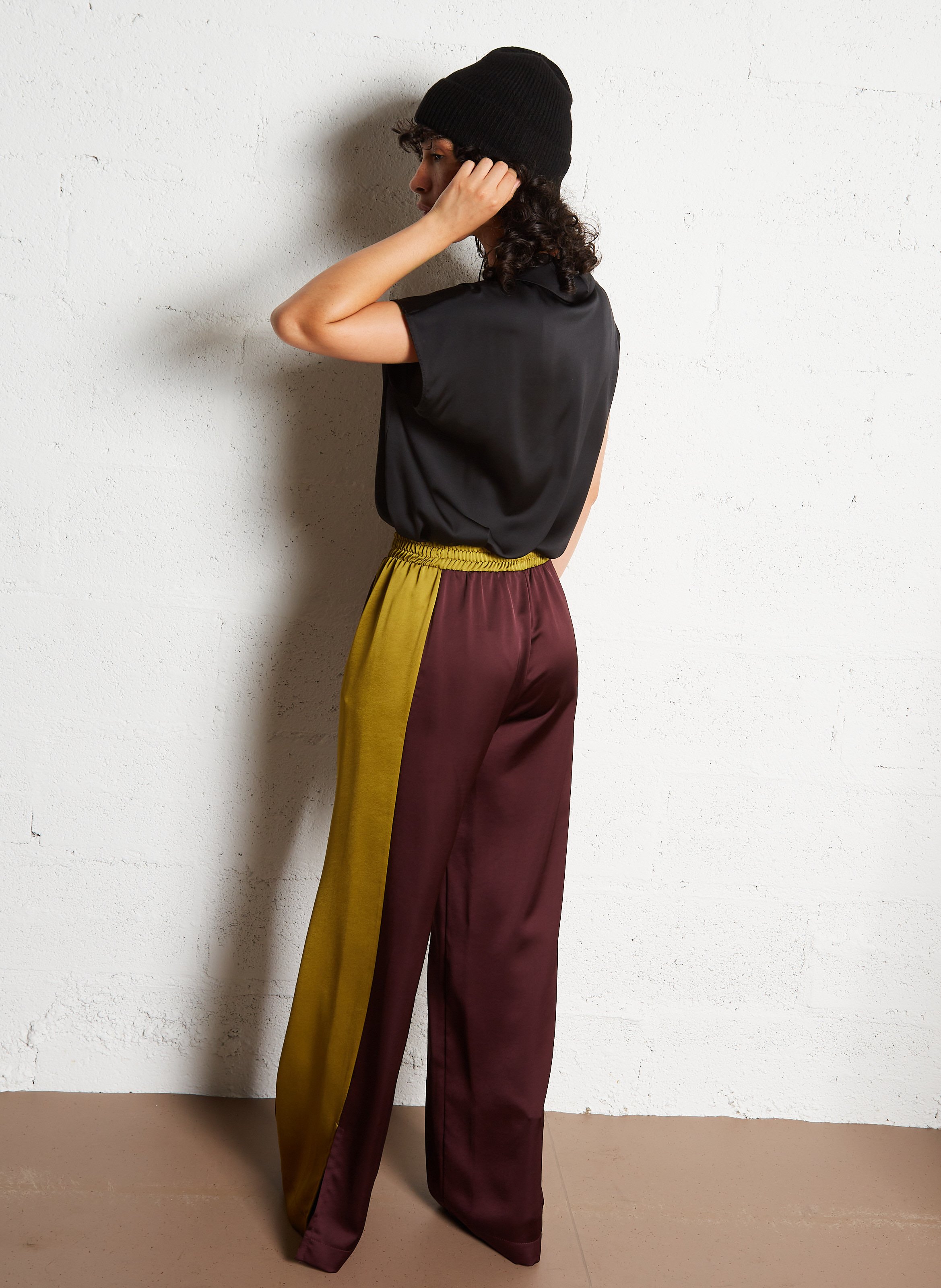 Wide-leg satin effect pants IMPERIAL Red