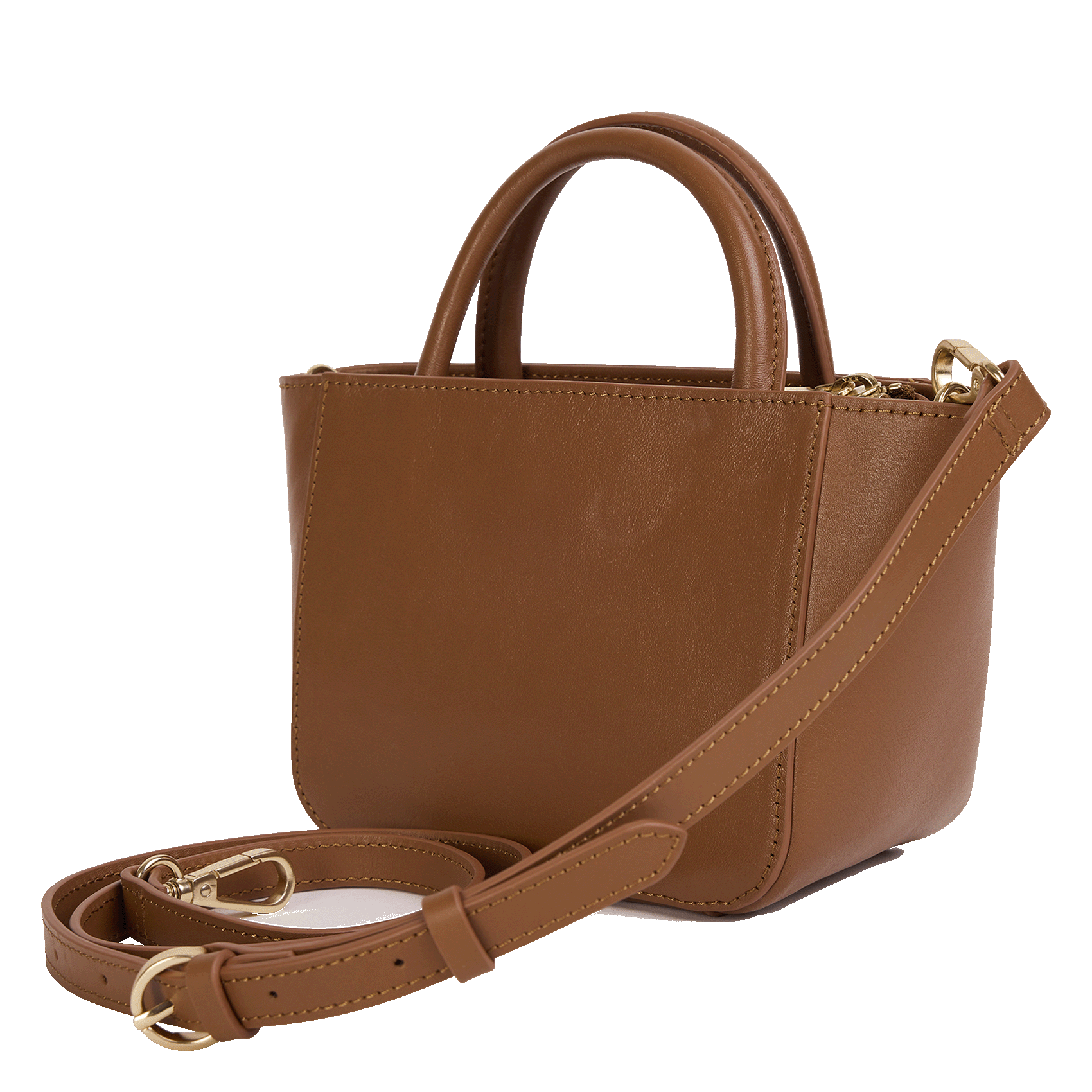 Mini sac bandoulière en cuir tressé NAT & NIN Marron