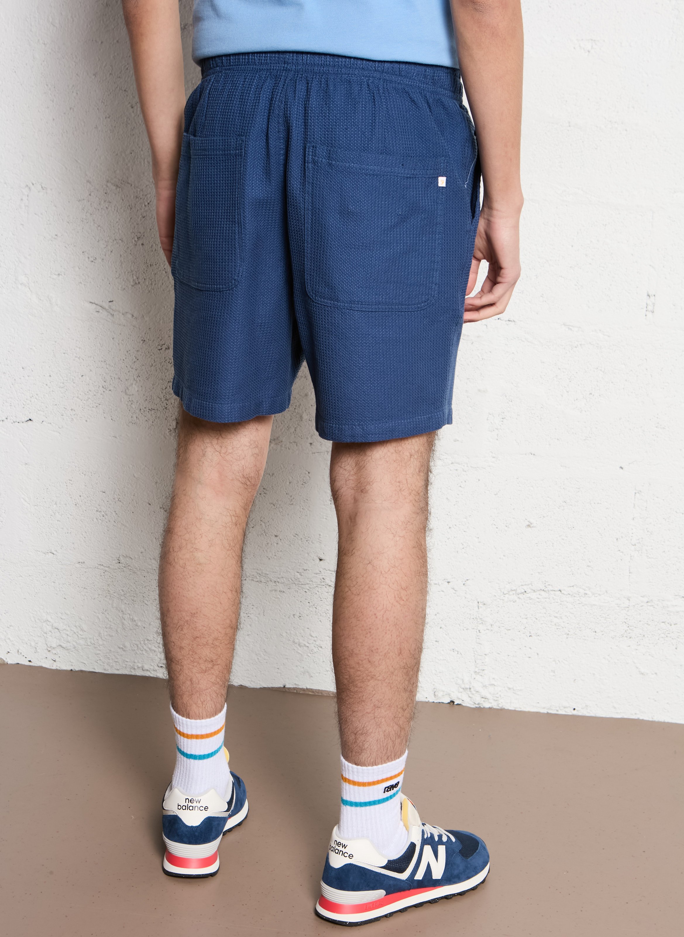Straight-cut organic cotton shorts FARAH Blue