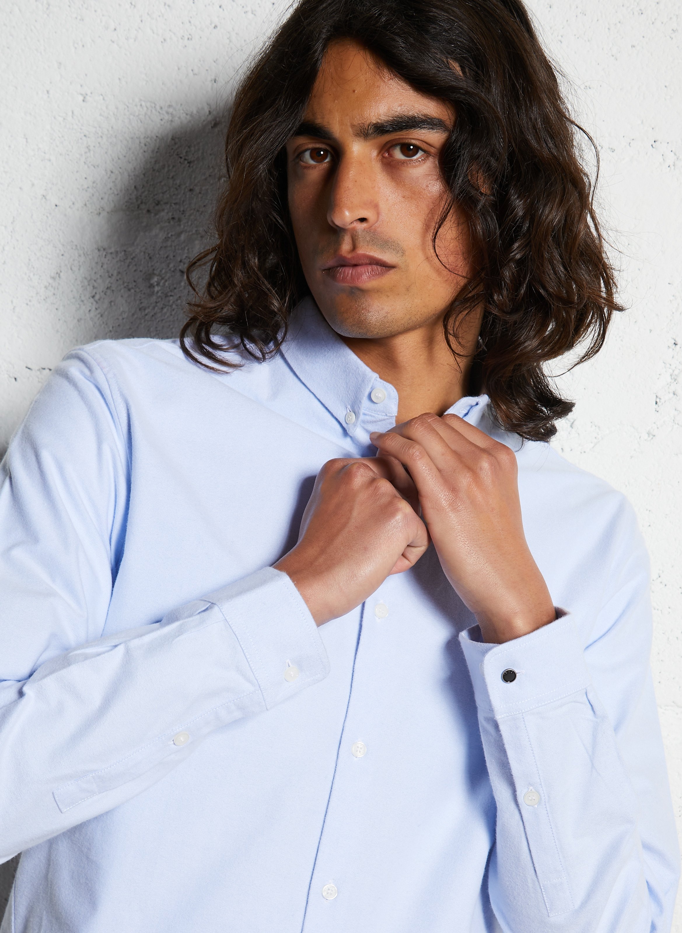 Einfarbiges, gerade geschnittenes Hemd IKKS Blau