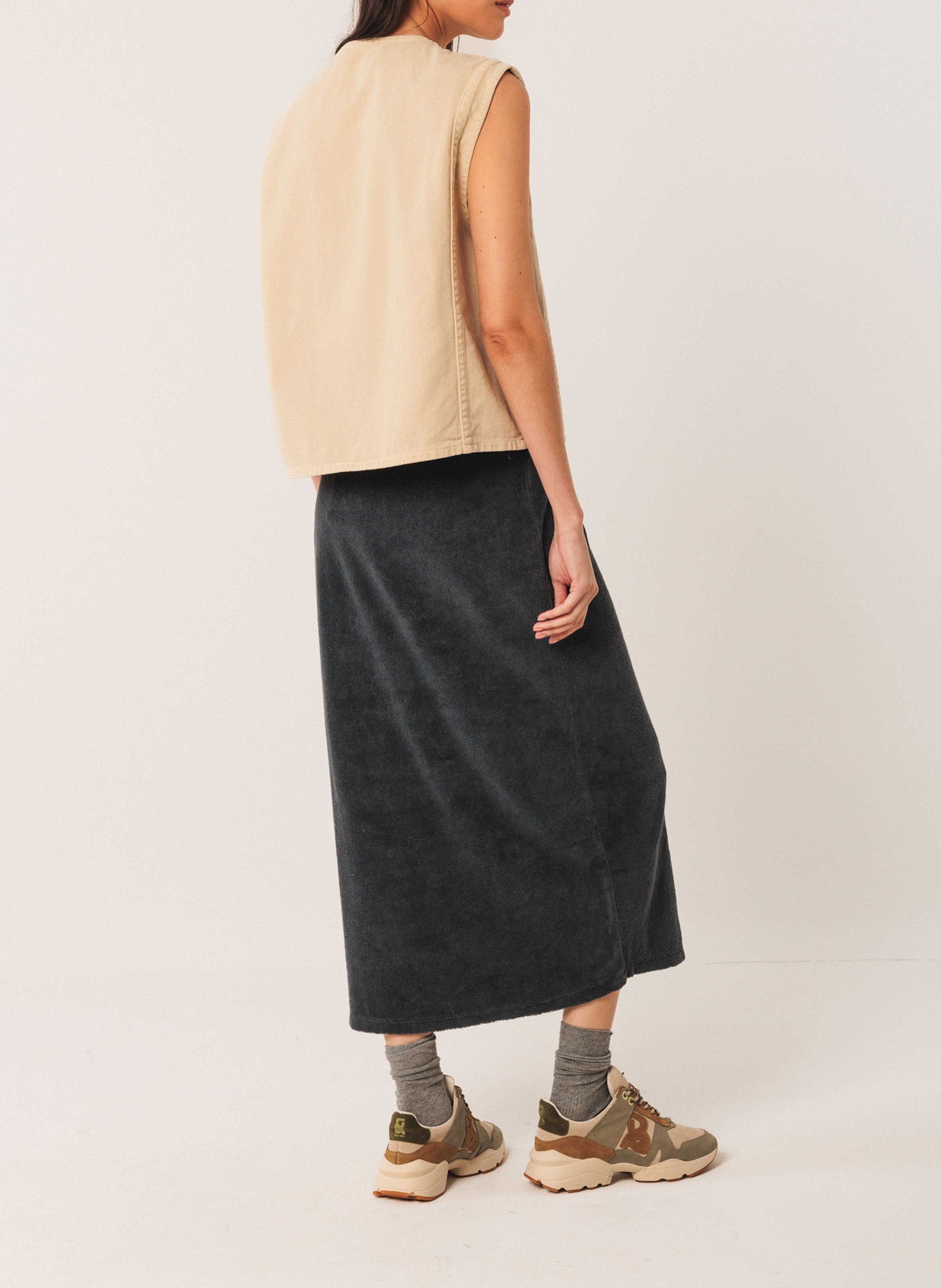 Oversized round neck cotton jacket INDI & COLD Beige