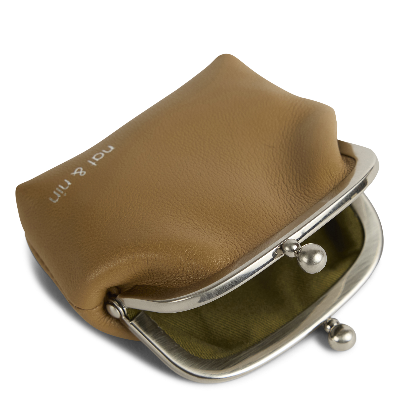 Porte-monnaie en cuir NAT & NIN Marron