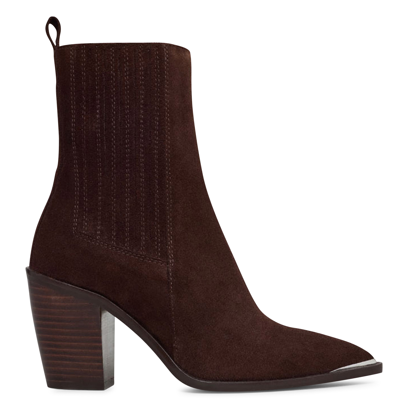 Pointed-toe leather calf boots JONAK Brown