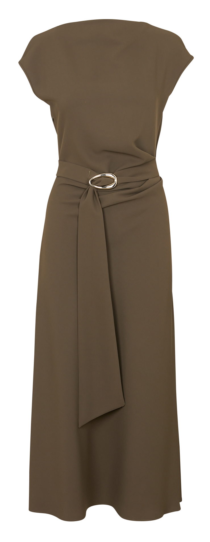 Robe longue cintrée col rond IMPERIAL Kaki