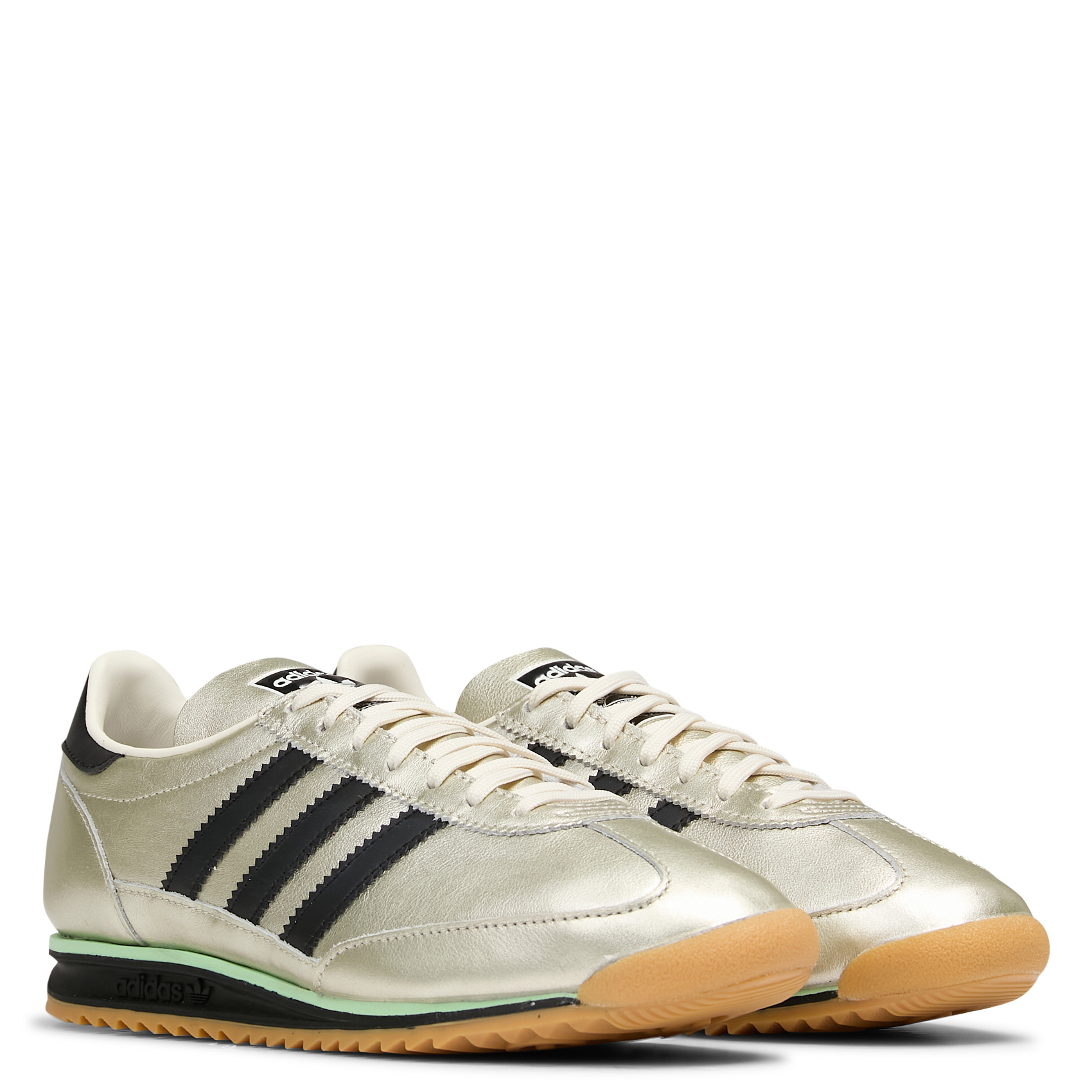 Baskets basses en cuir métallisé ADIDAS Argent