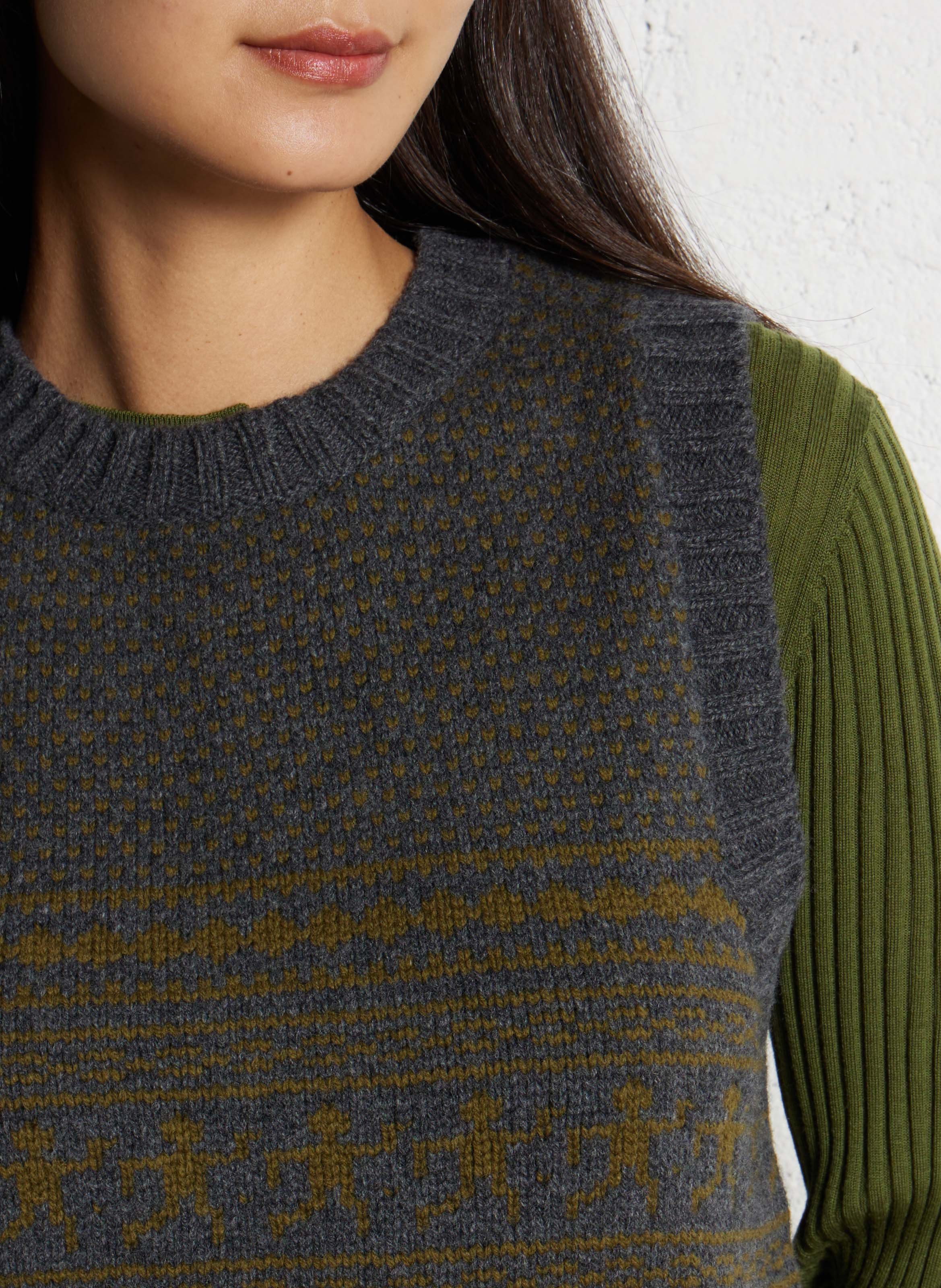 Rechte, wollen trui SOEUR Veelkleurig