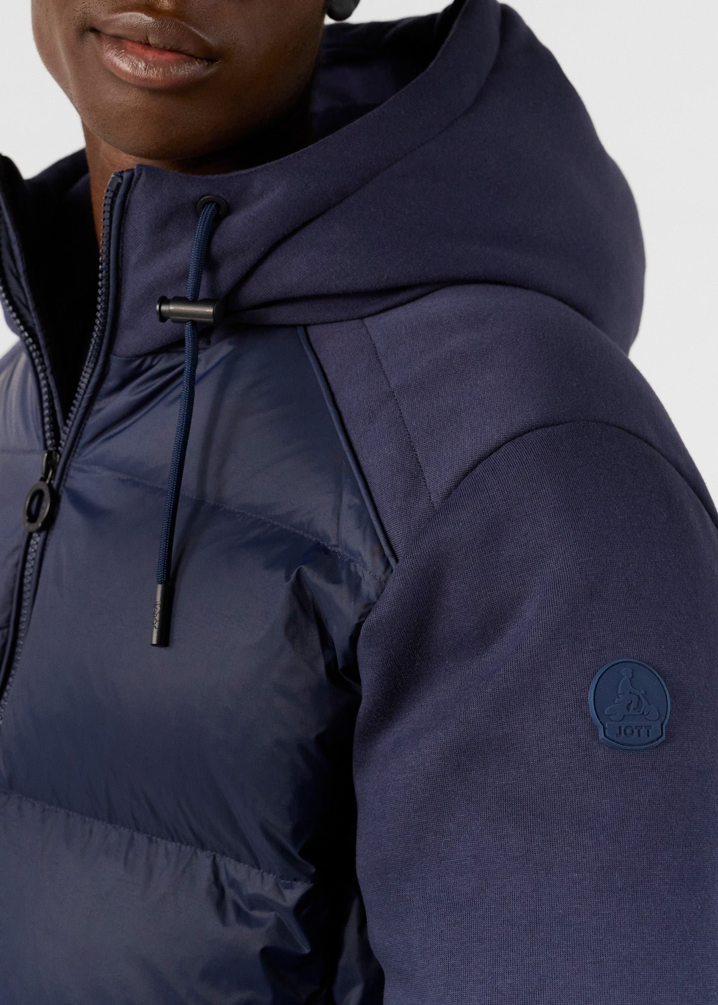 Thunder bi-material puffer jacket JOTT Blue