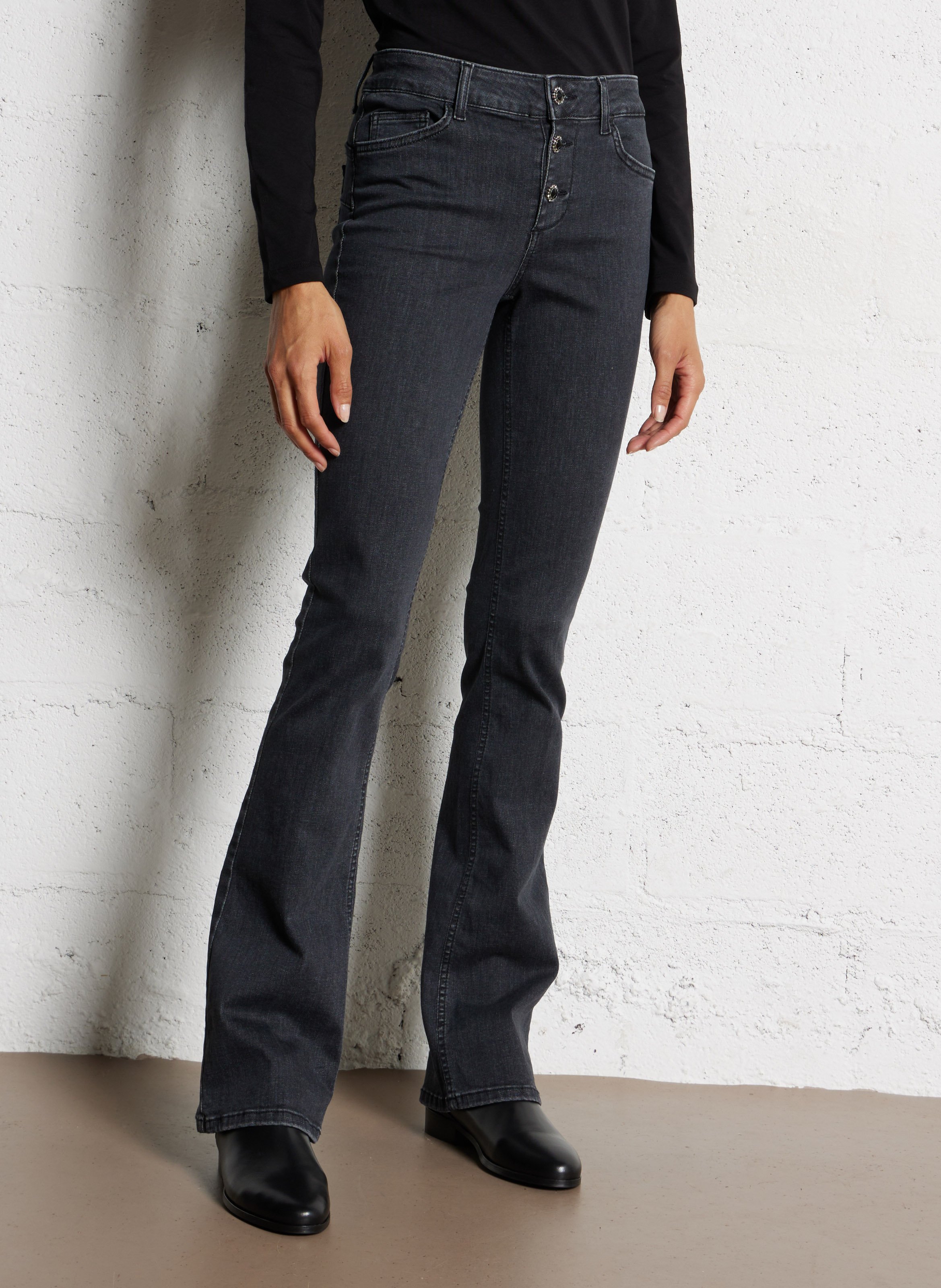 Bootcut Jeans aus Baumwoll-Mix LIU JO Grau
