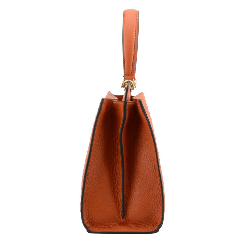 Handbag - cowhide leather POURCHET Orange