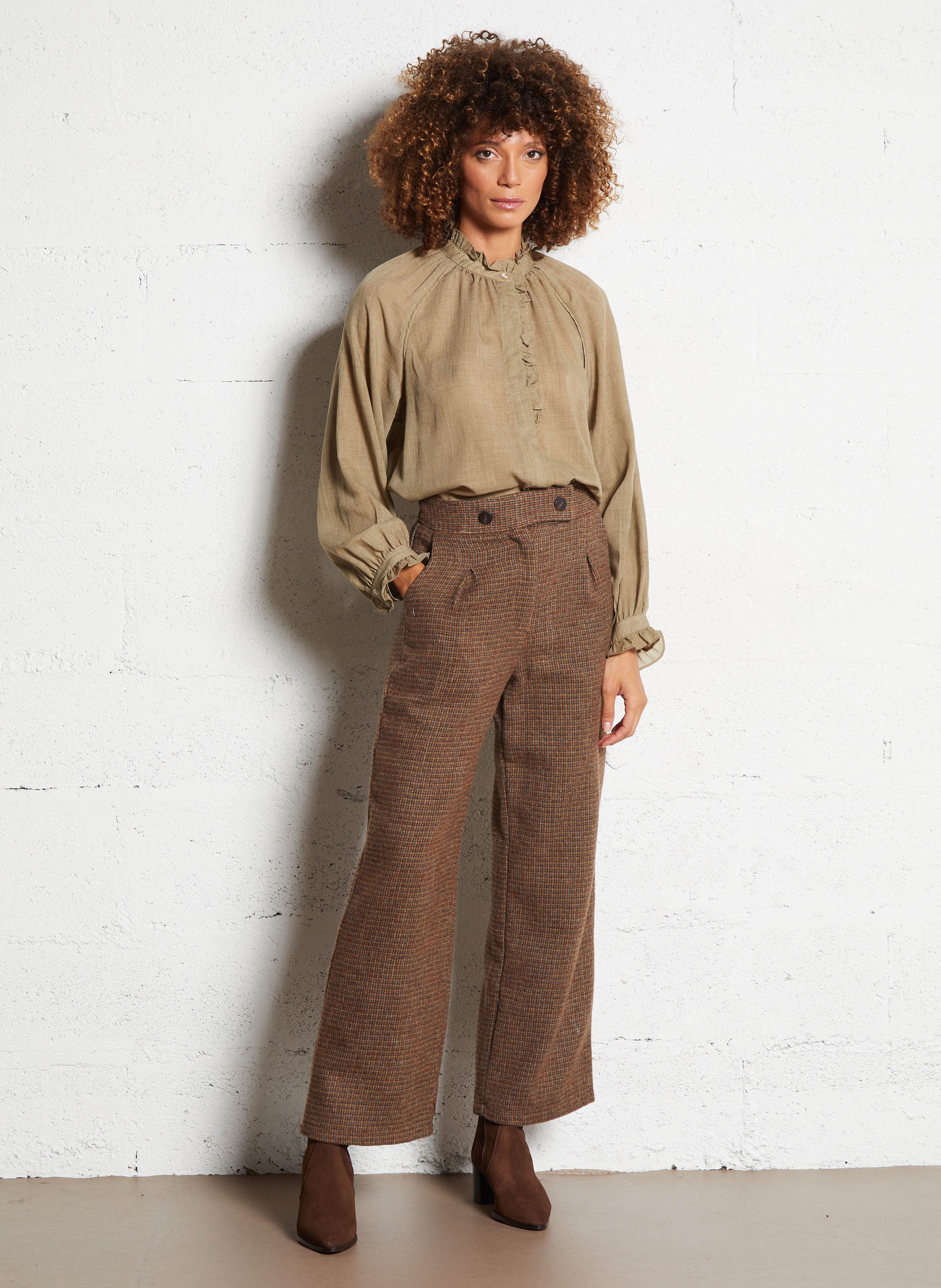 Chemise col victorien SEE U SOON Beige