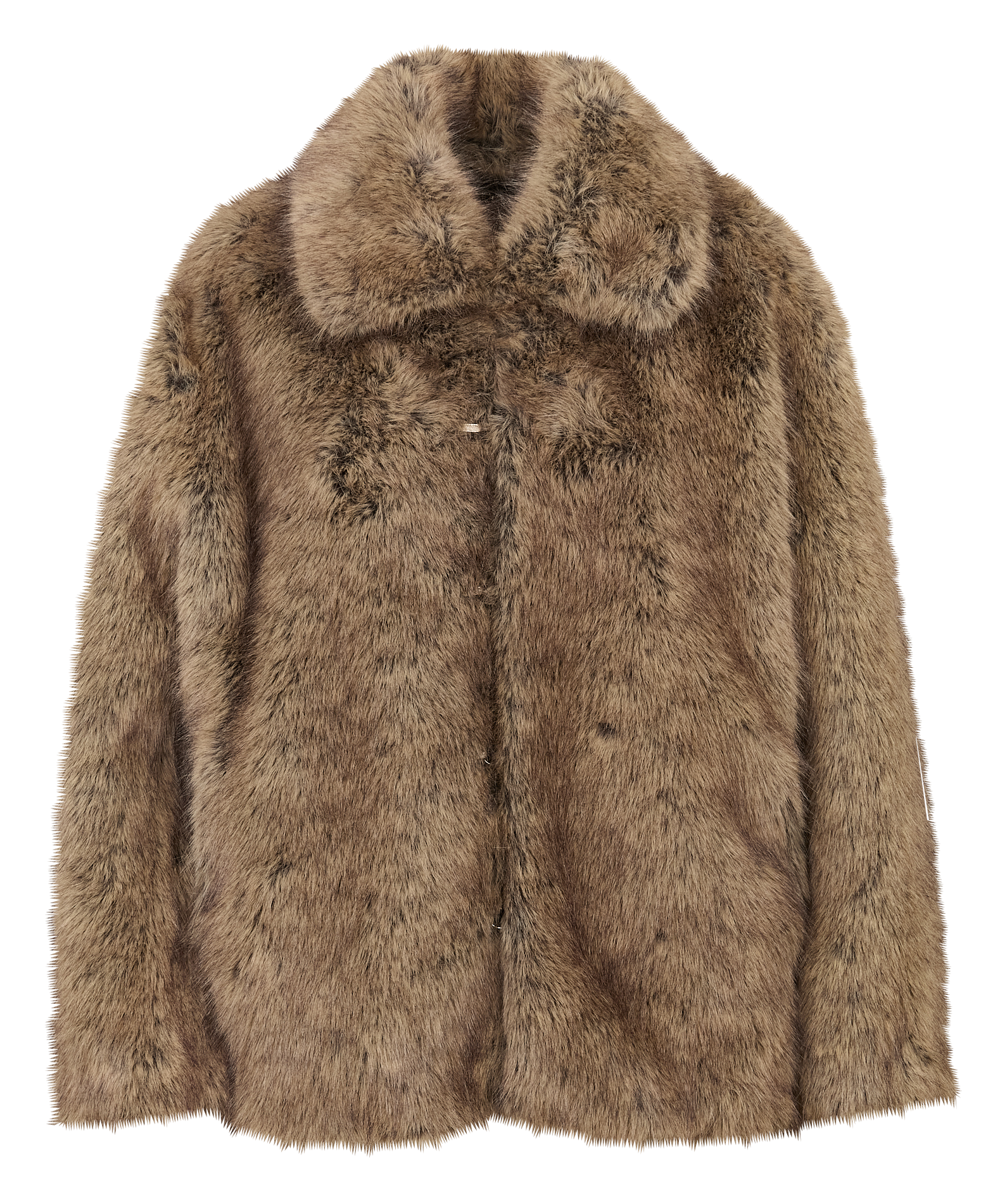 Jacket with classic collar and faux fur LIU JO Brown