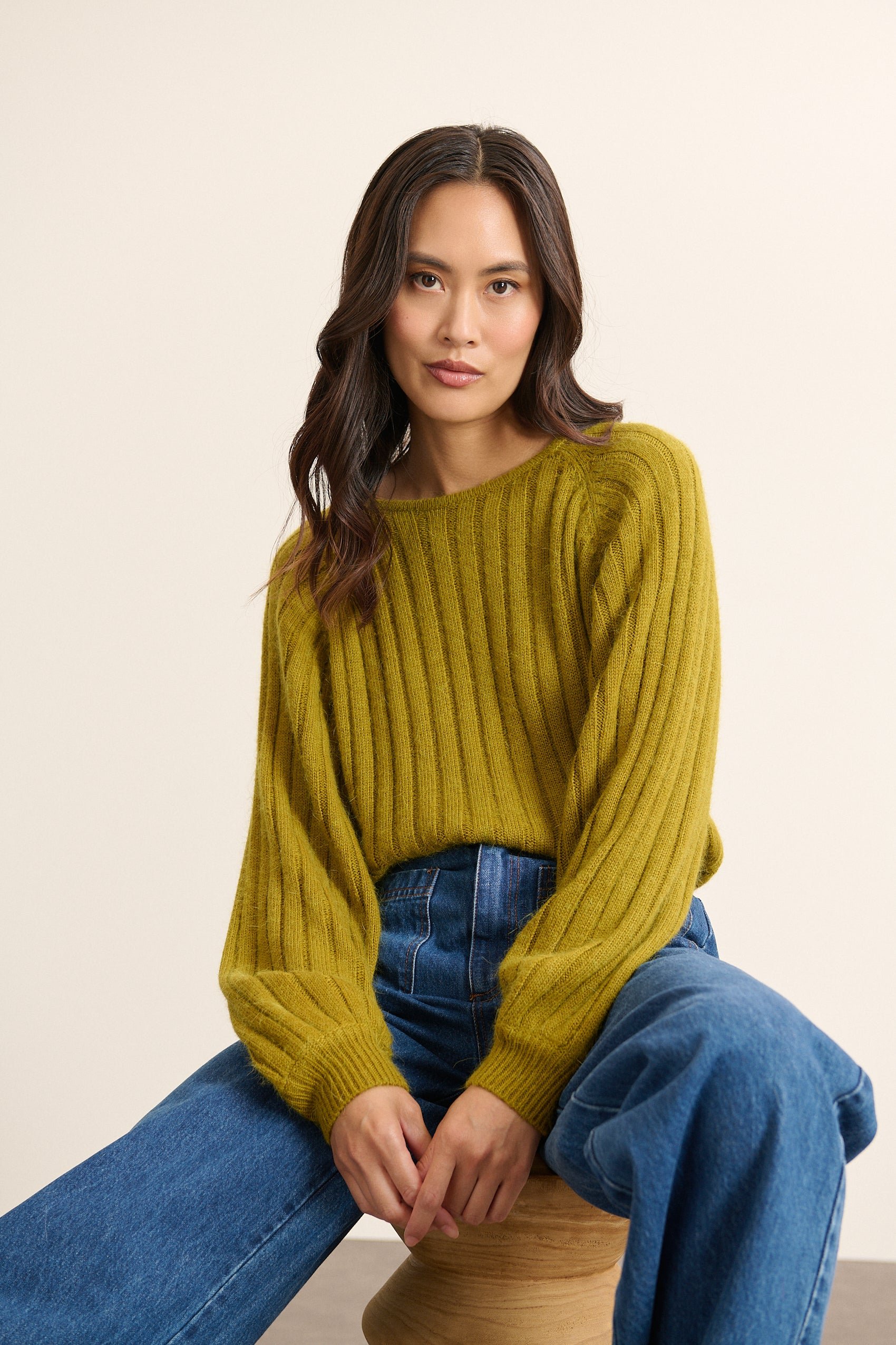Knitted ribbed sweater GARANCE PARIS Green