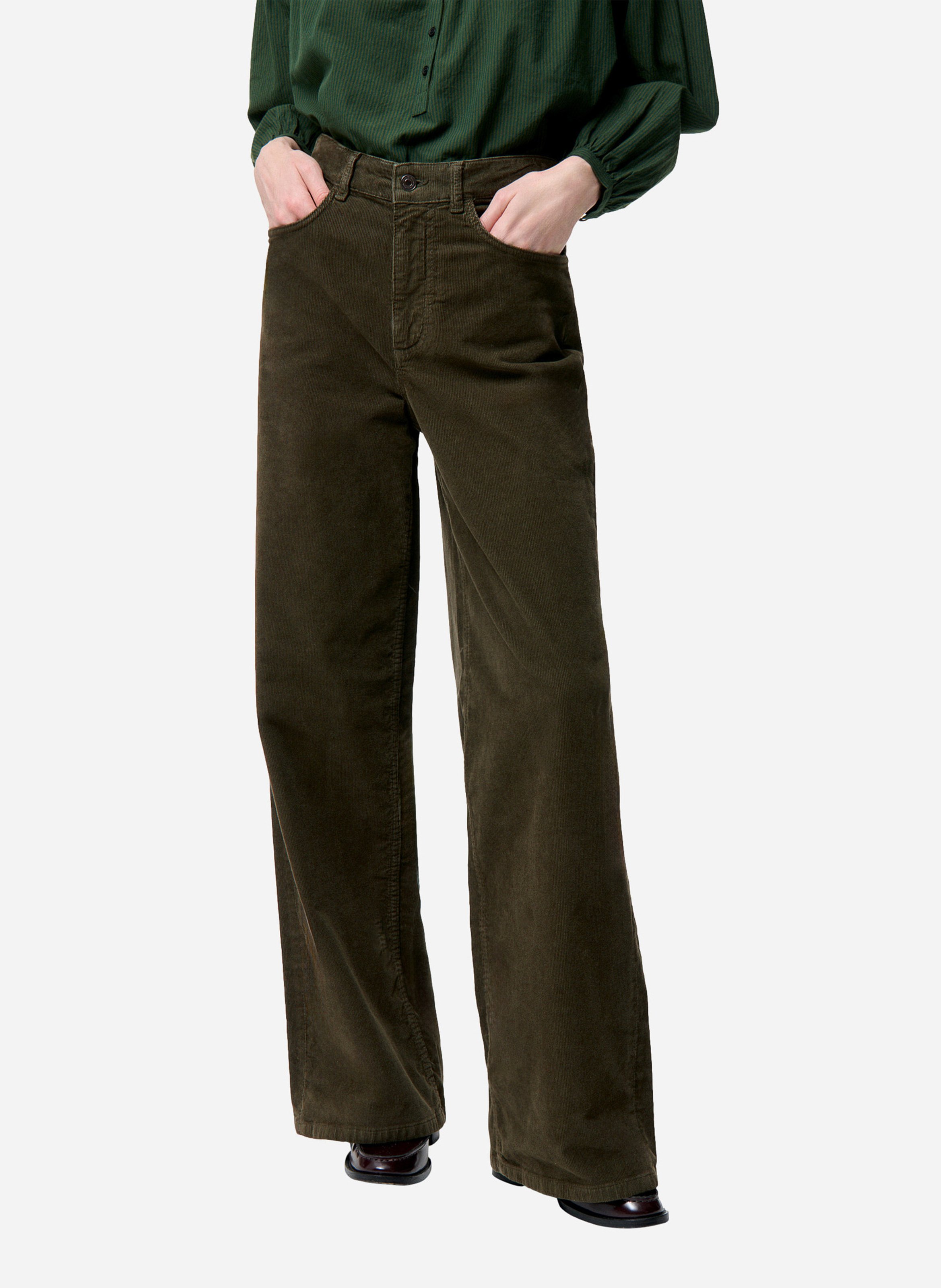 Wide leg corduroy jeans VANESSA BRUNO Green