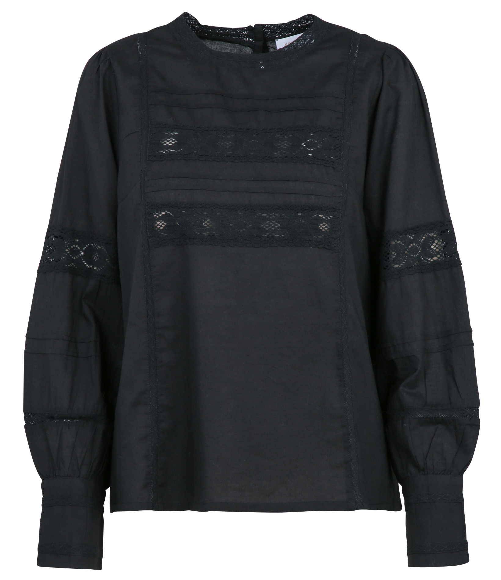 Rechte blouse met ronde hals van katoen KOOKAI Zwart