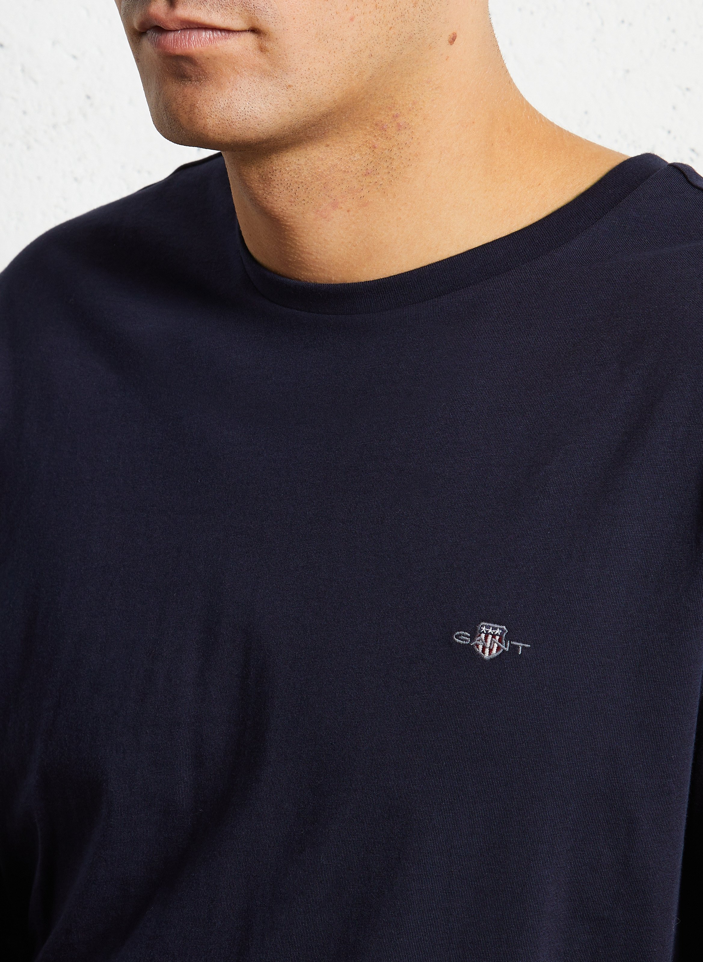 Regular-fit round-neck cotton T-shirt GANT Blue