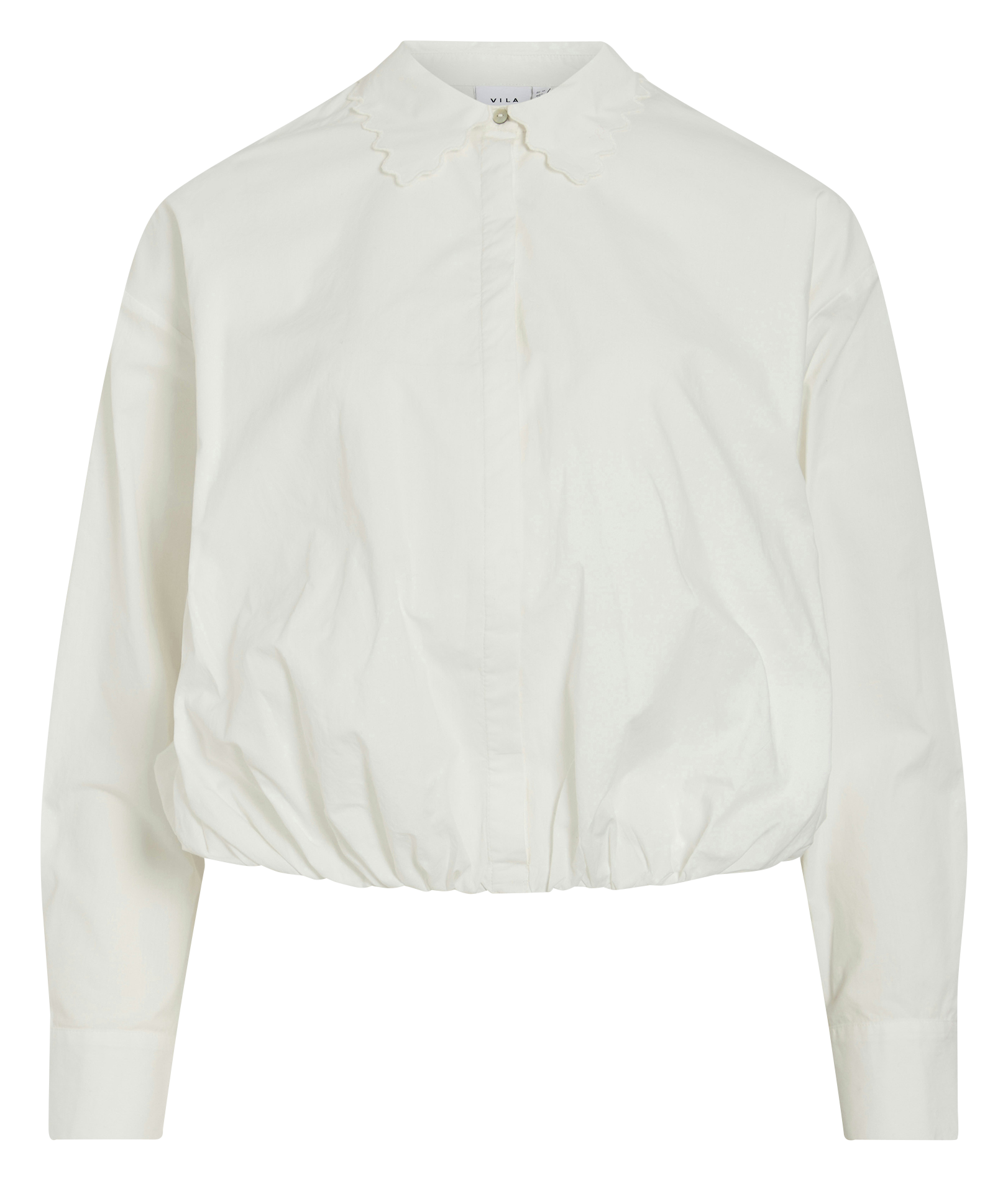 Chemise courte blousante en coton bio VILA Blanc