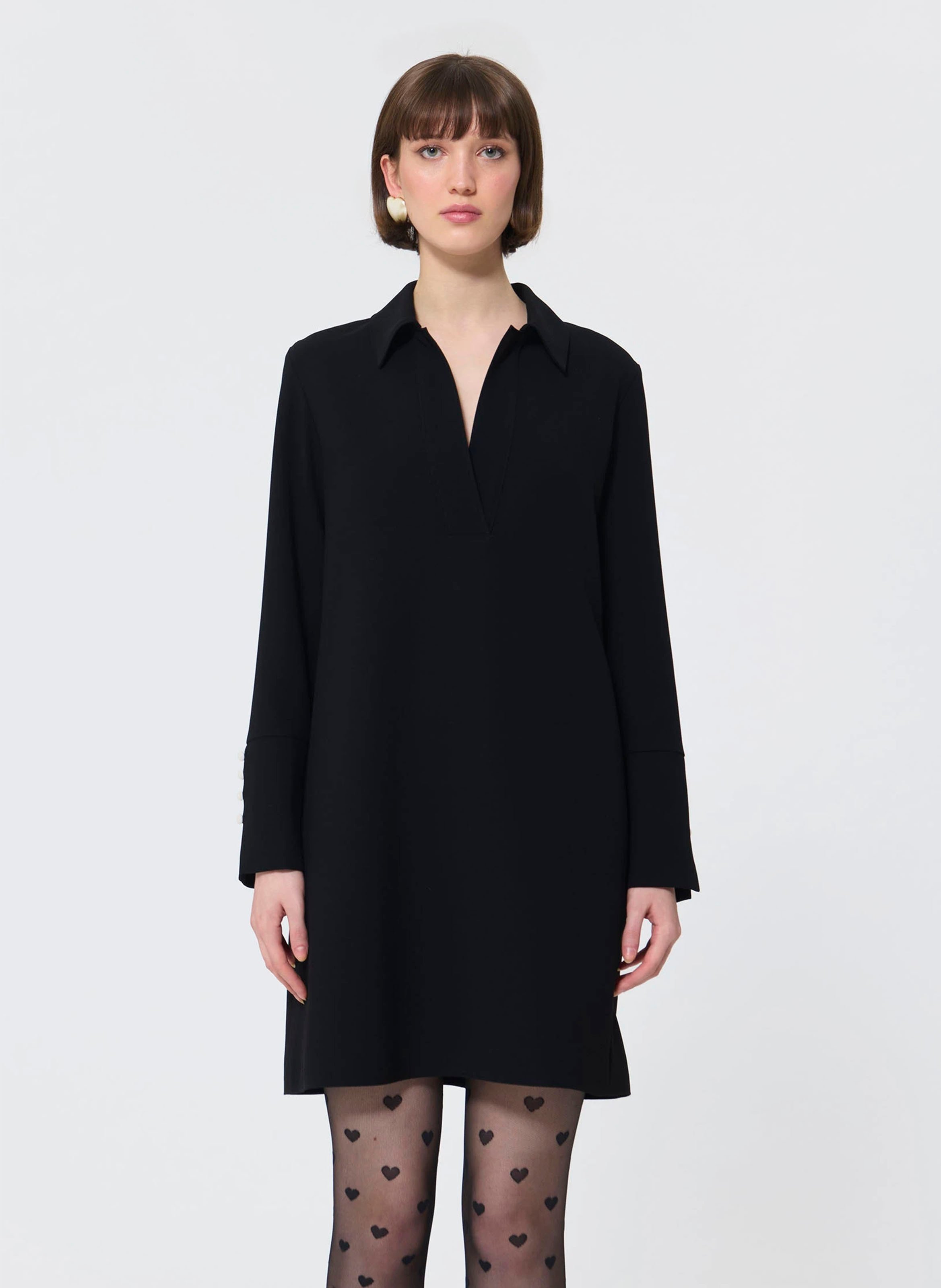 Abito corto diritto unito TARA JARMON Nero