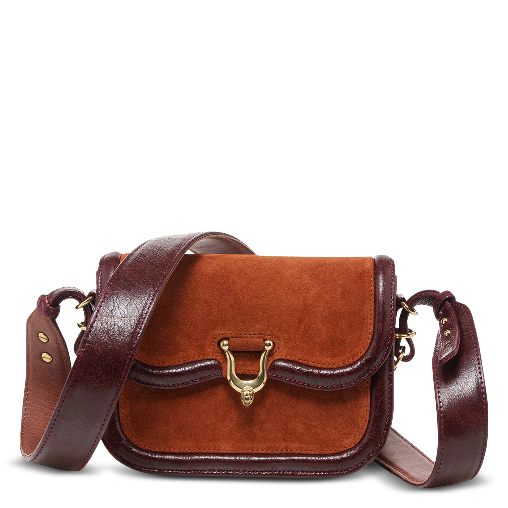 Sac bandoulière en cuir mélangé CLARIS VIROT Orange