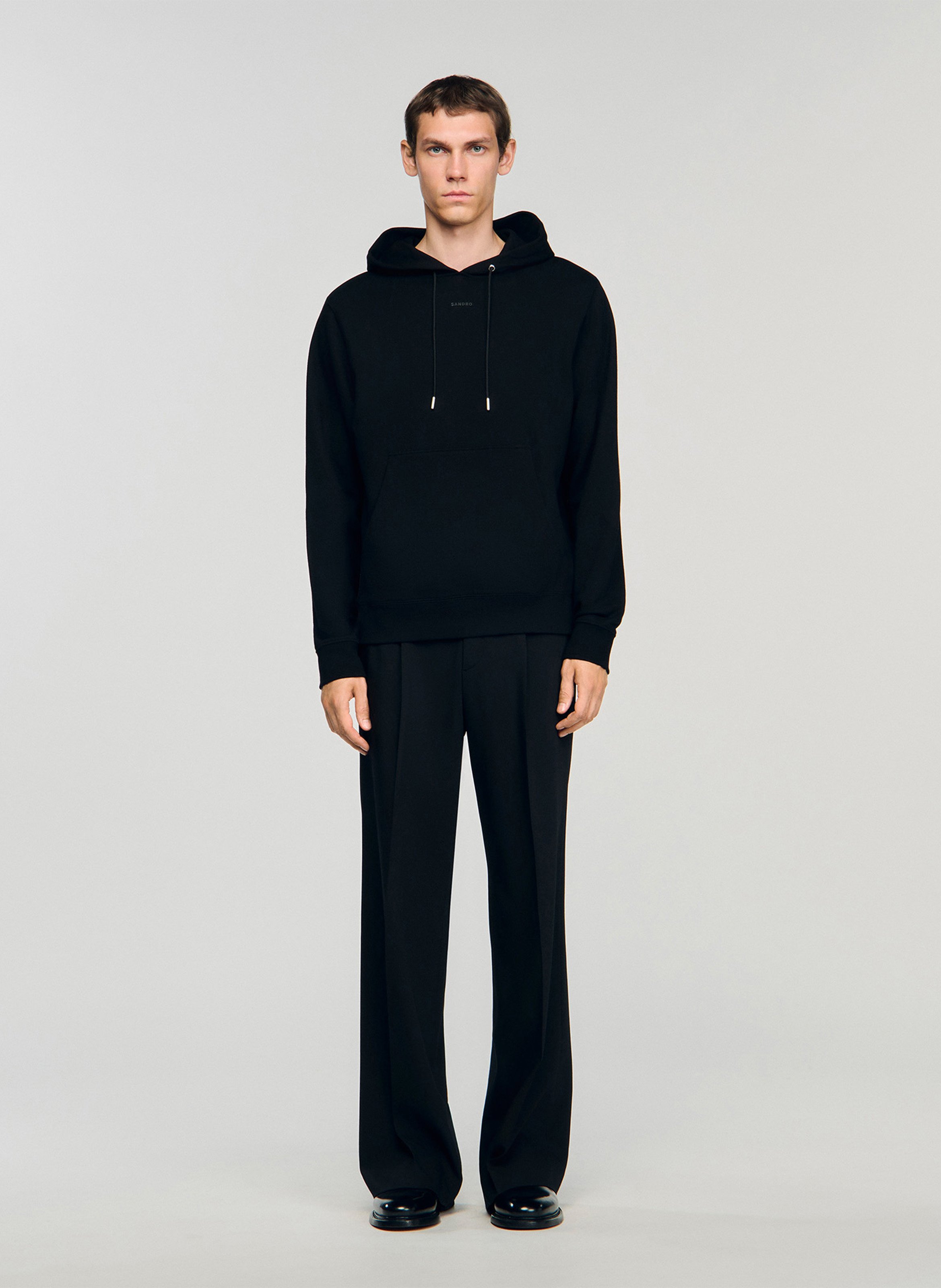 Regular-fit, katoenen polo SANDRO Zwart