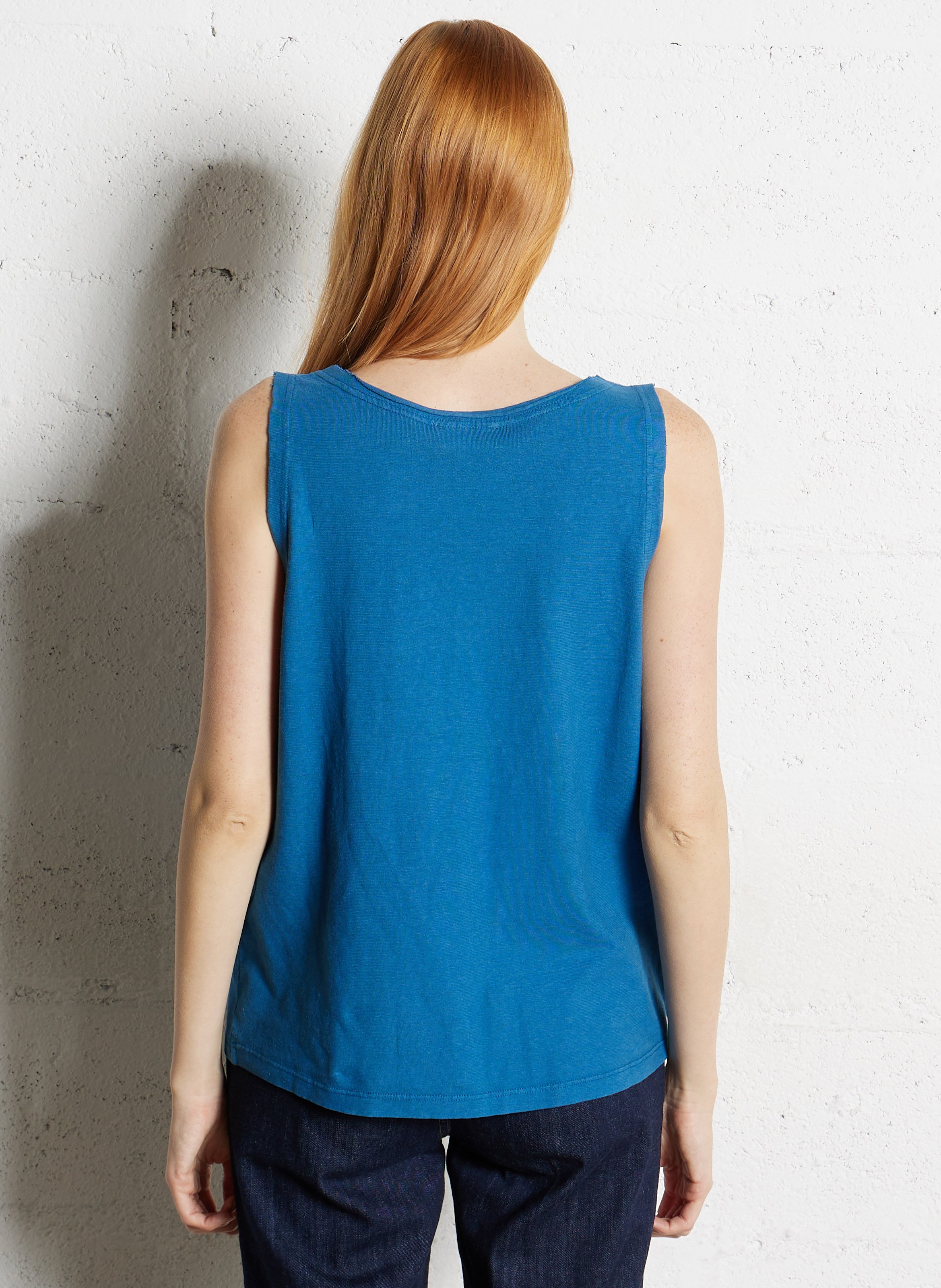 Sleeveless V-neck top MAISON 123 Blue