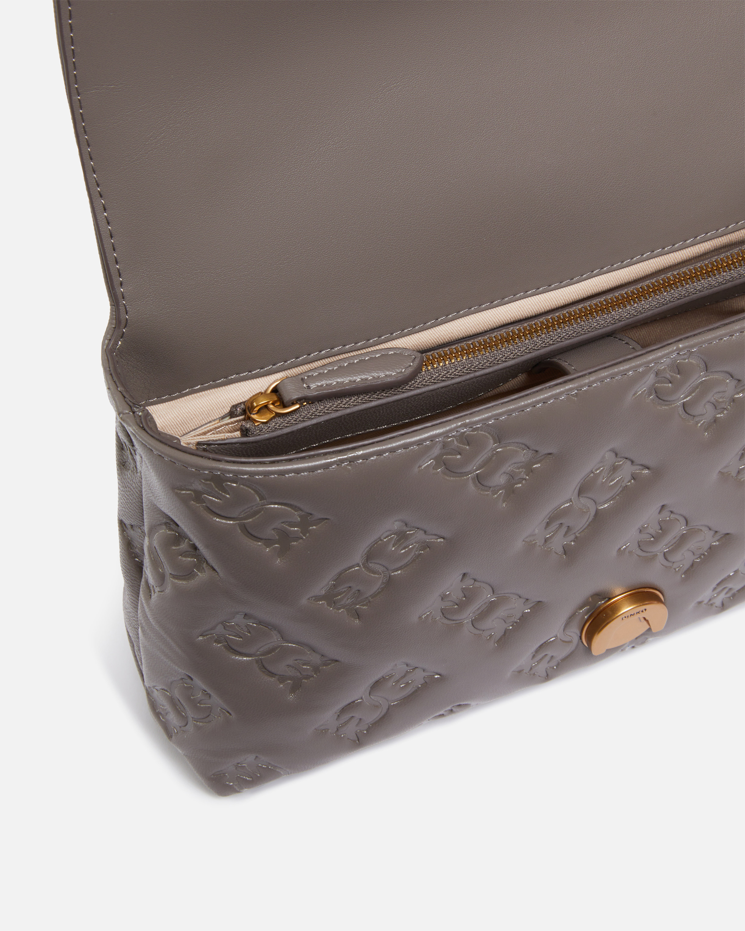 Medium Love Bag Puff shoulder bag in logo-embossed nappa leather PINKO Multicolored