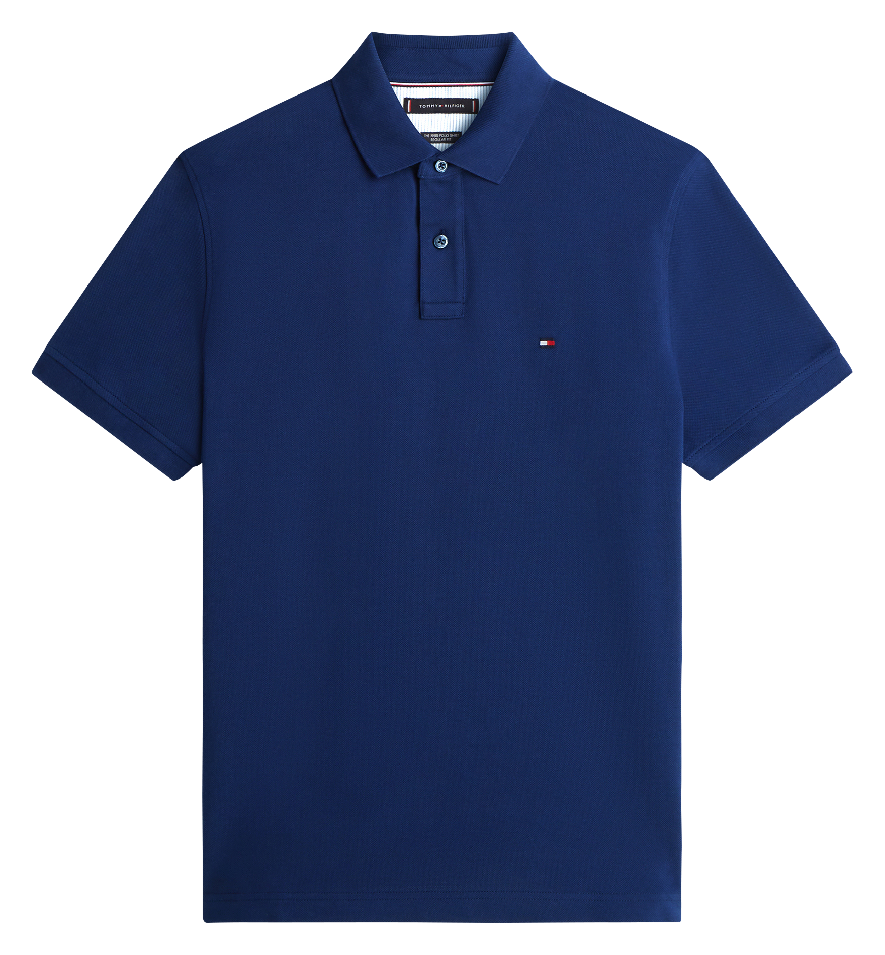 Regular-fit organic cotton-blend polo shirt Blue
