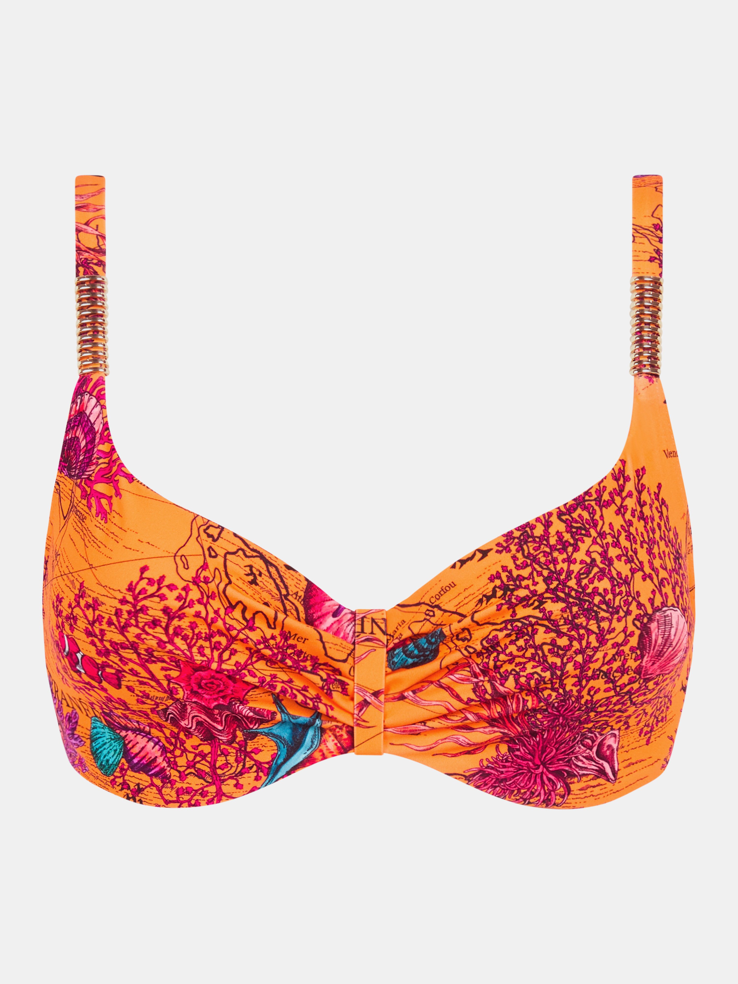 Underwired balconette bikini top CHANTELLE Green