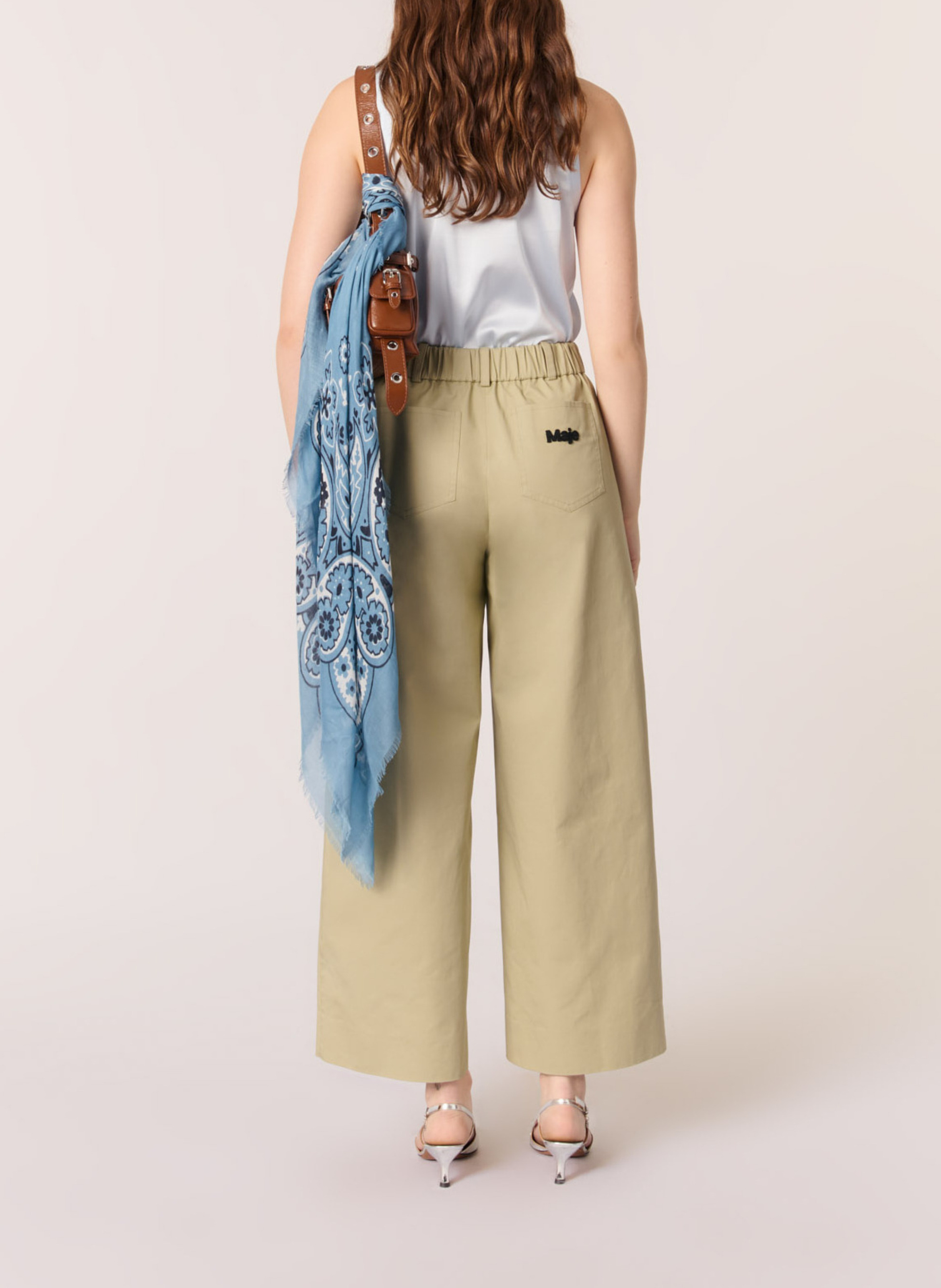 Gerader Seidenmischungs-Tanktop MAJE Blau