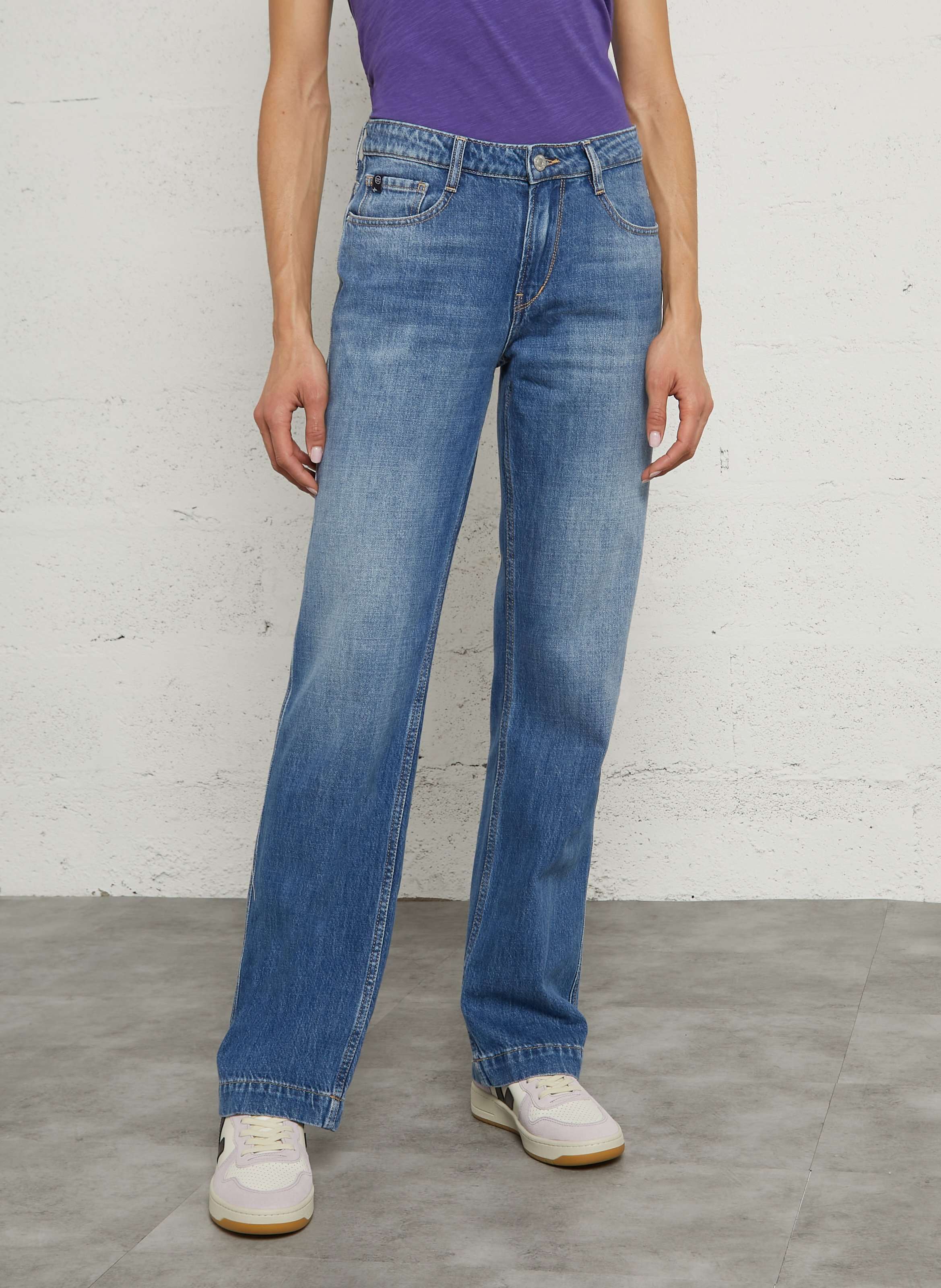 Jean droit en coton mélangé LE TEMPS DES CERISES Bleu