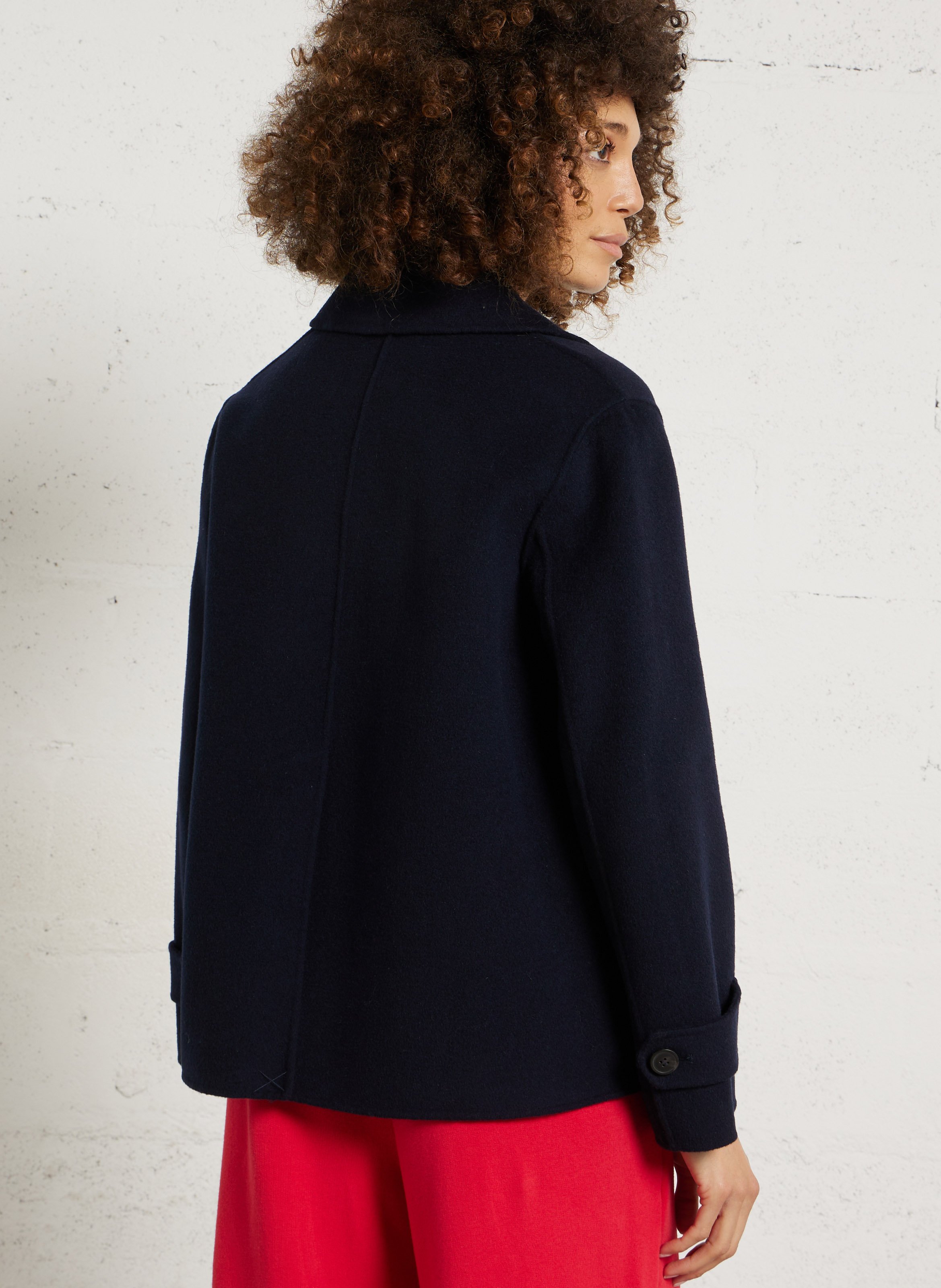 Jas met knoopsluiting van gemengde wol MAX MARA WEEK END Blauw