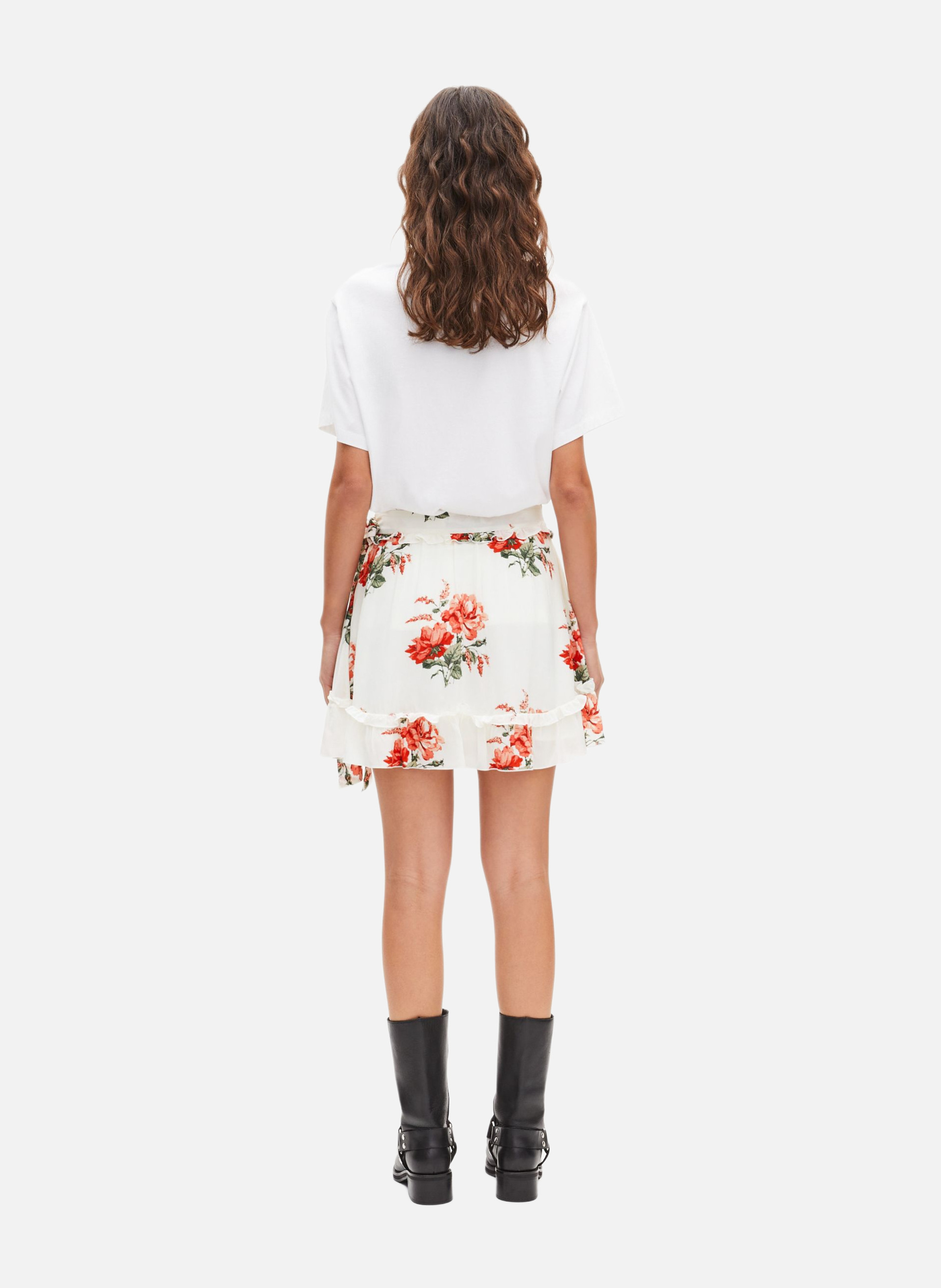 Floral print wrap mini skirt THE KOOPLES White