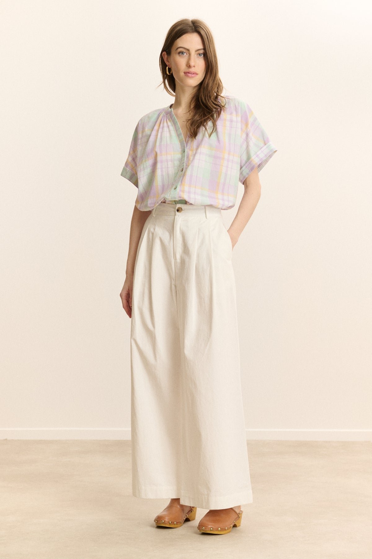 Wide pleated trousers  GARANCE PARIS White