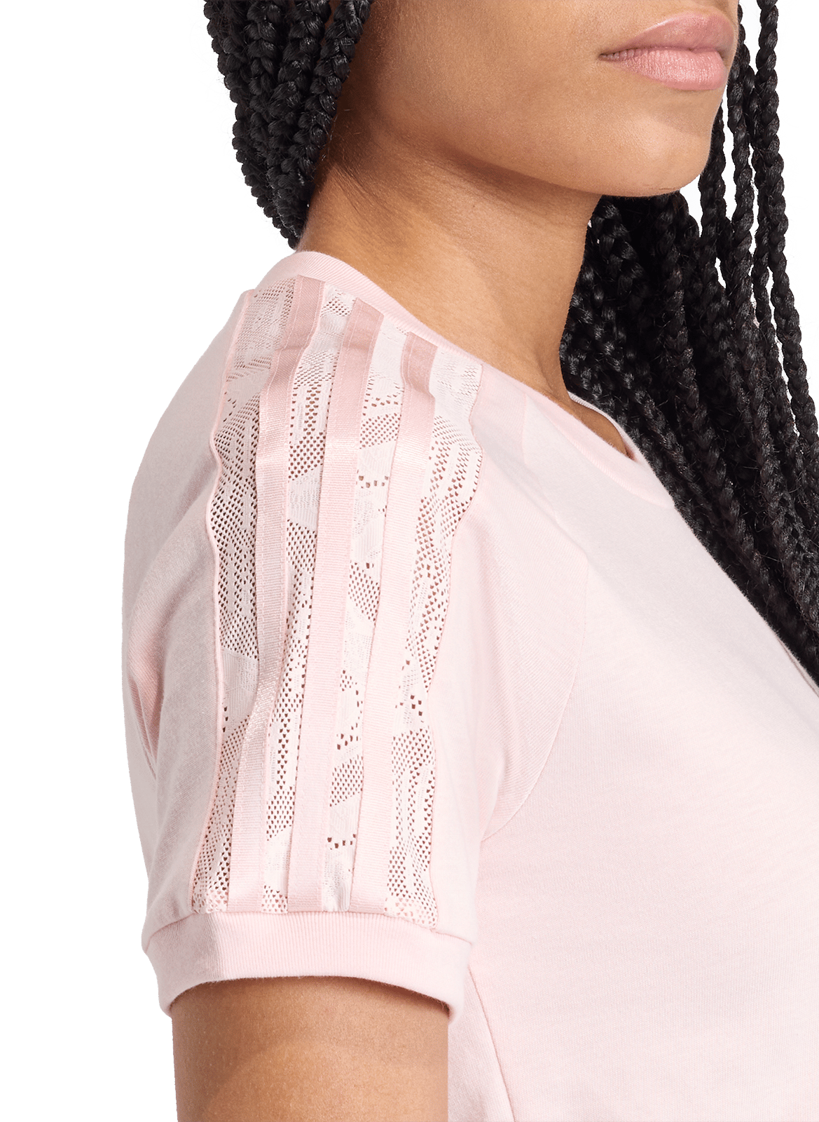Tee-shirt ajusté col rond en coton ADIDAS Rosa
