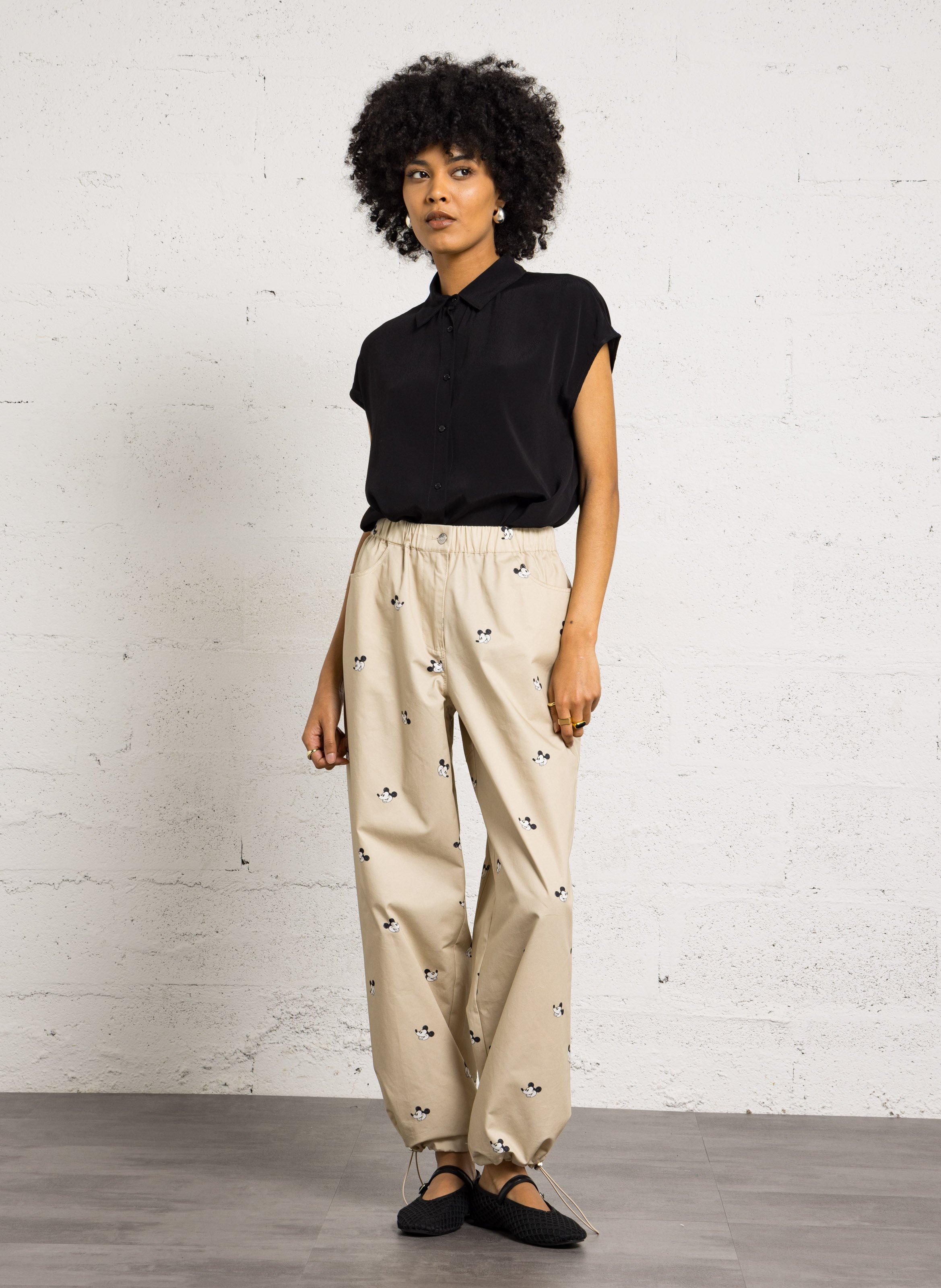 Oversized shirt with classic collar SEE U SOON Black