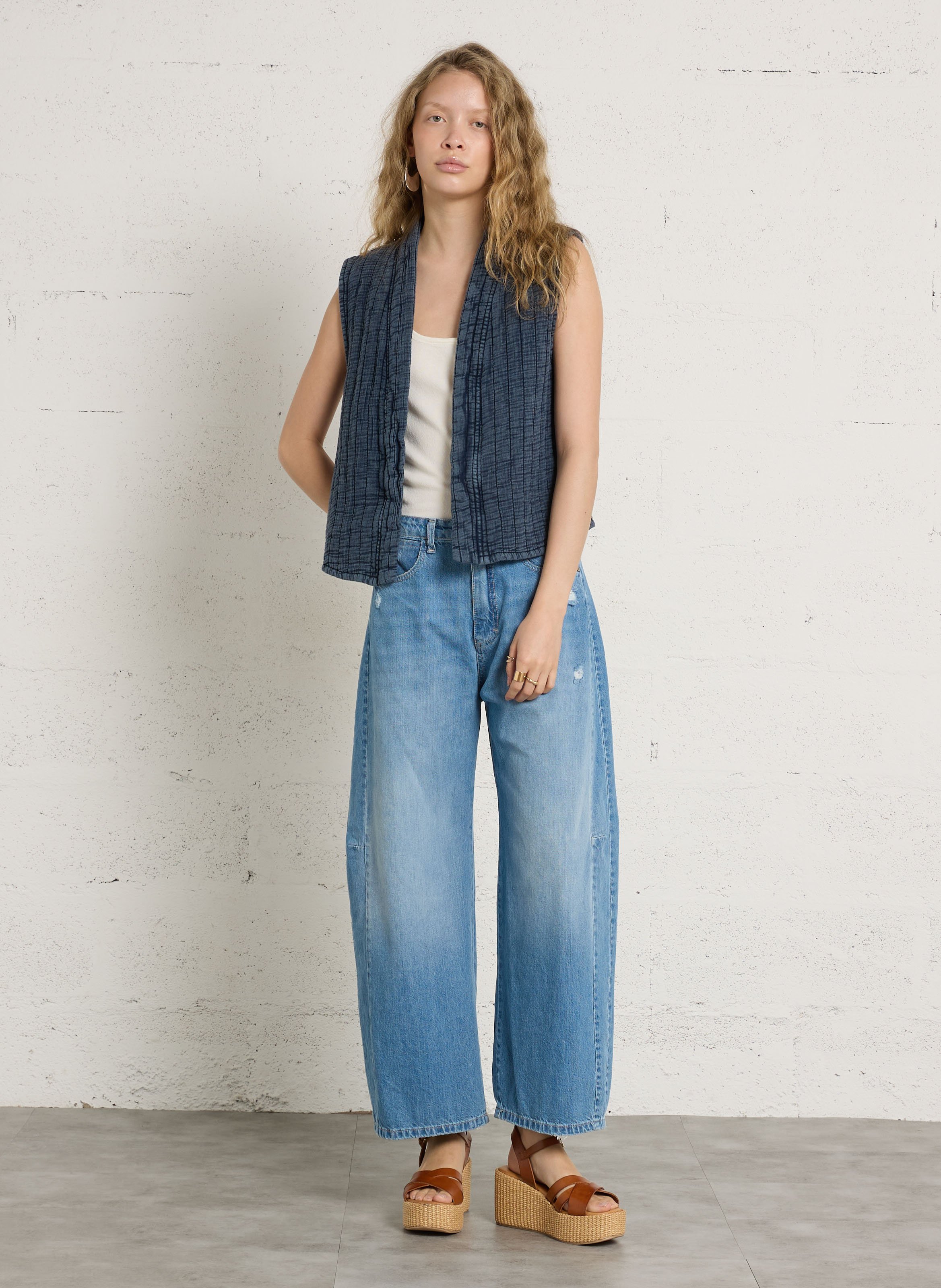 Quilted straight-cut jacket LA PETITE ETOILE Blue