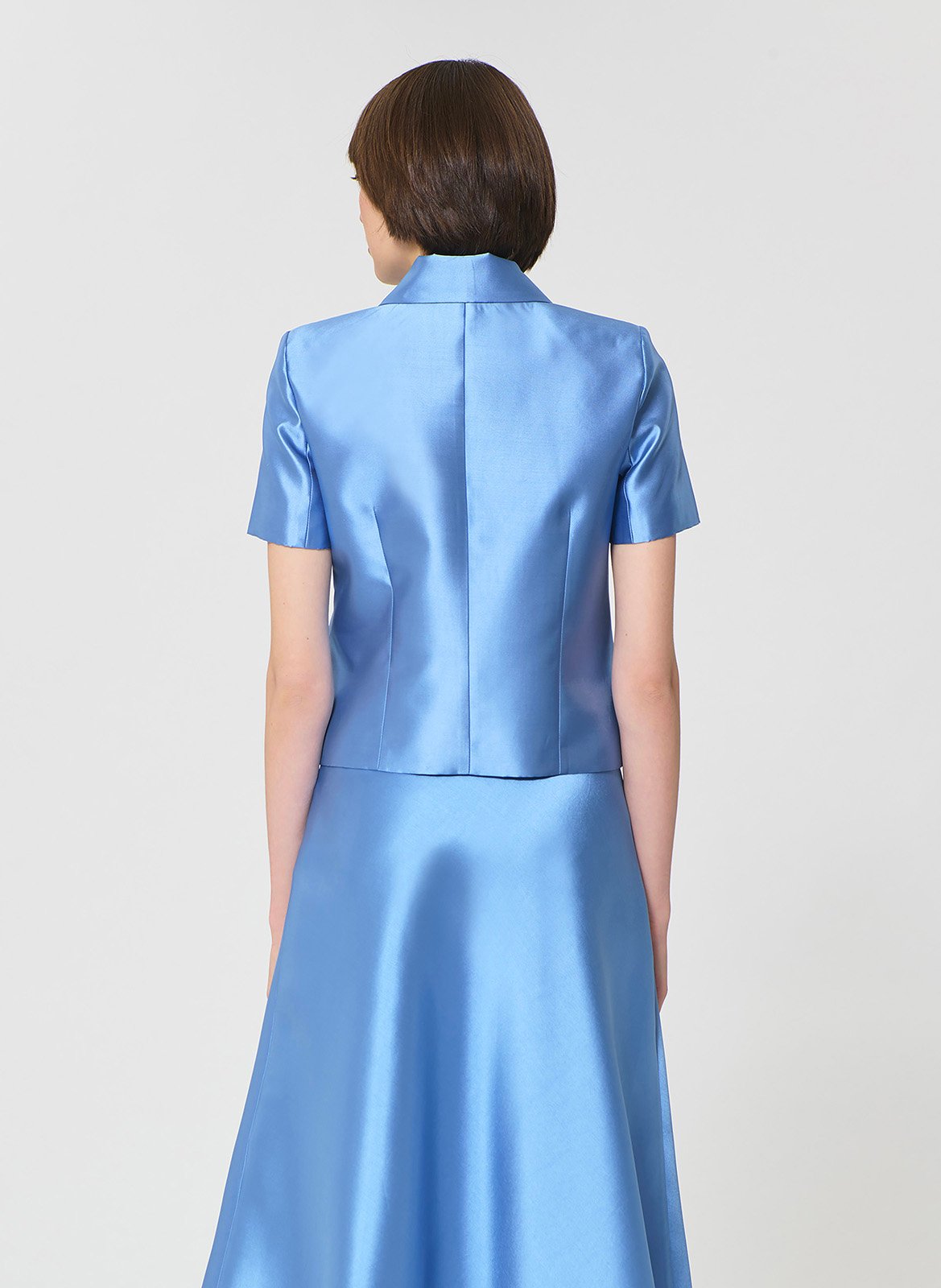 Cotton-blend cardigan with tailored collar TARA JARMON Blue