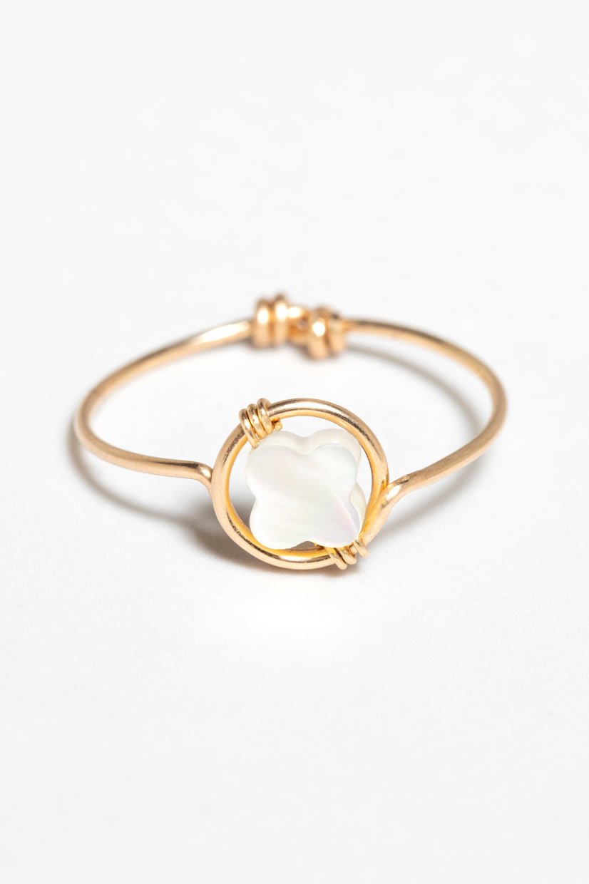 Bague étoile - nacre YAY Blanc