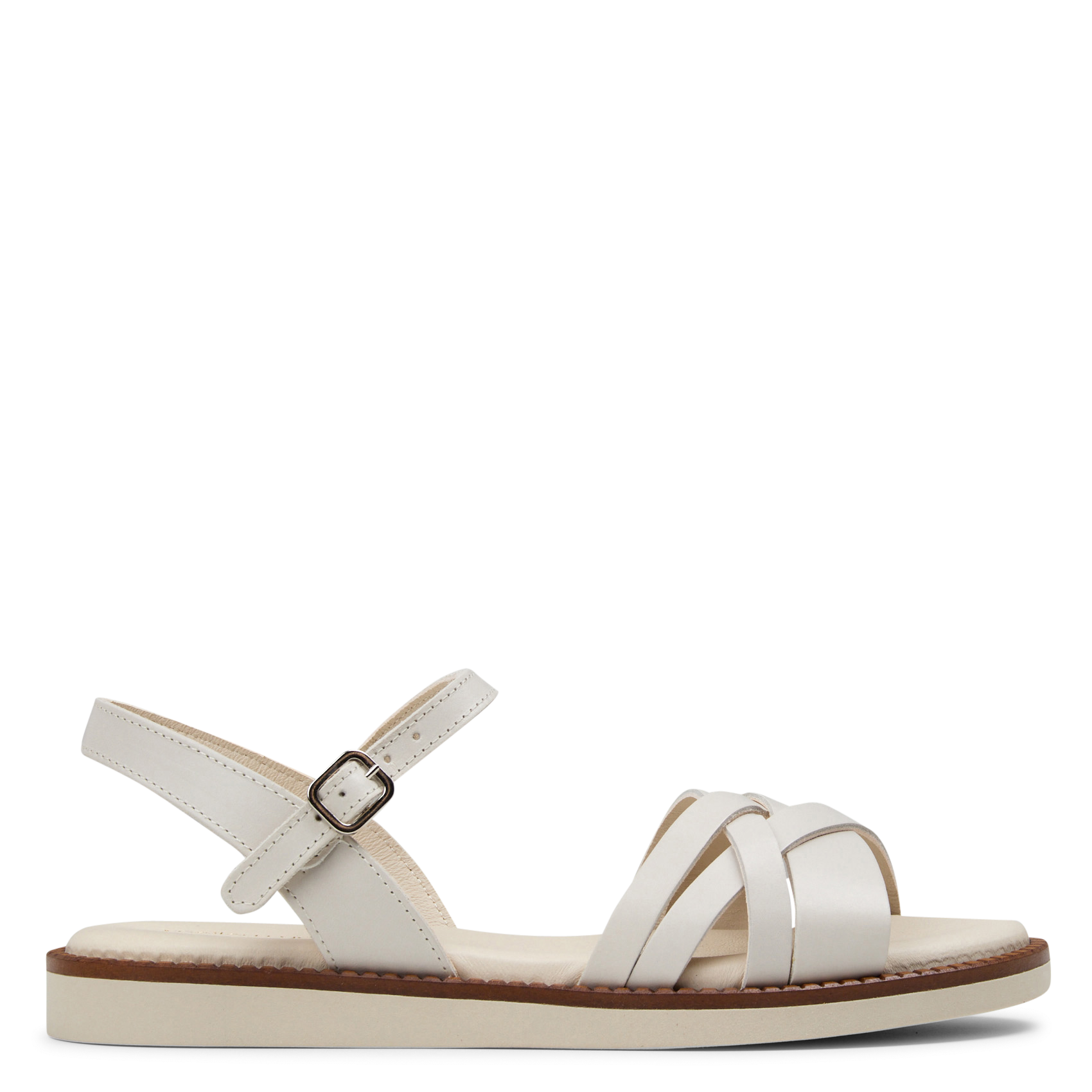 Sandalias de piel con puntera abierta MELLOW YELLOW Beige