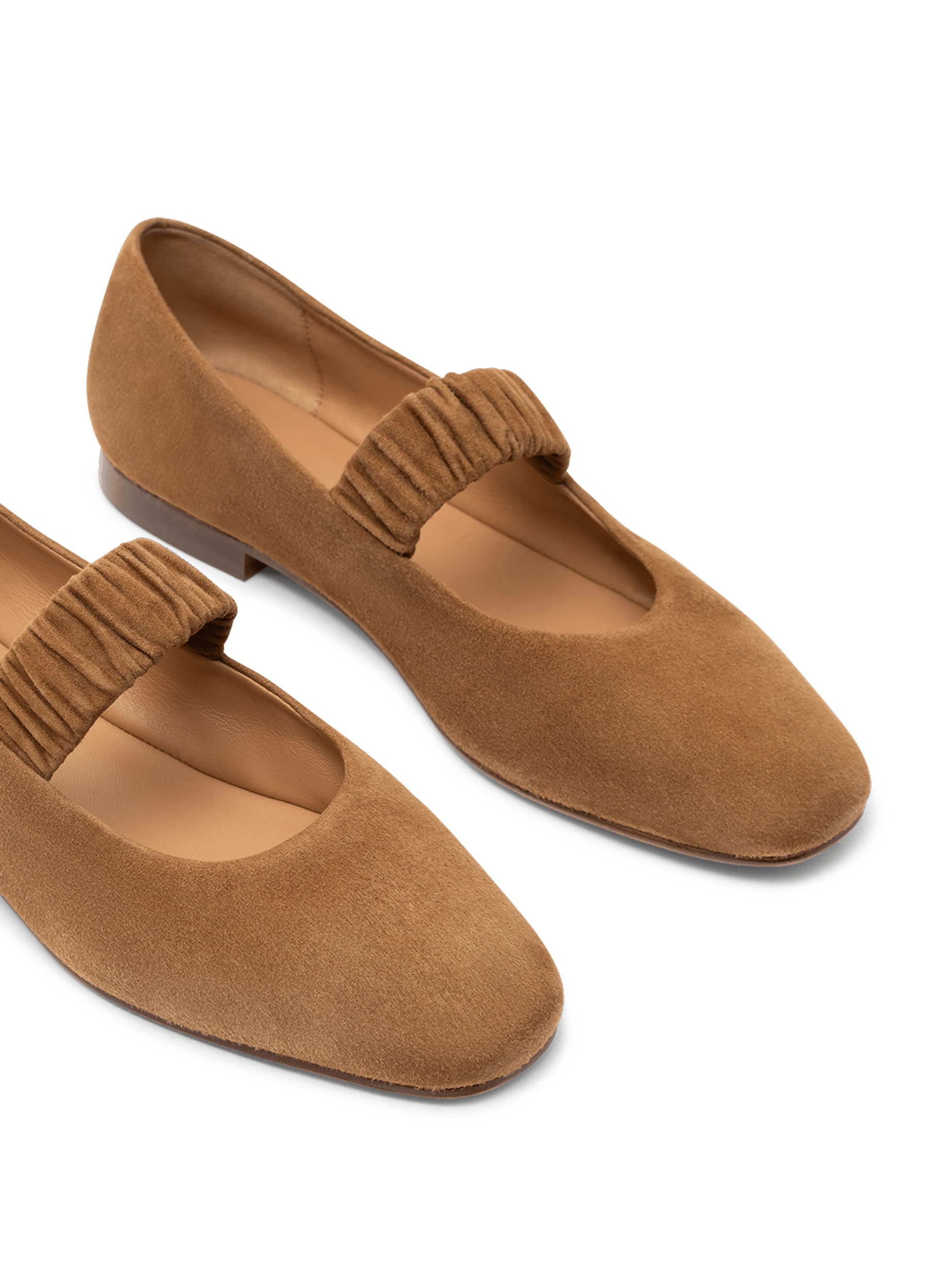 Date suede leather ballet flats PARALLELE PARIS Brown