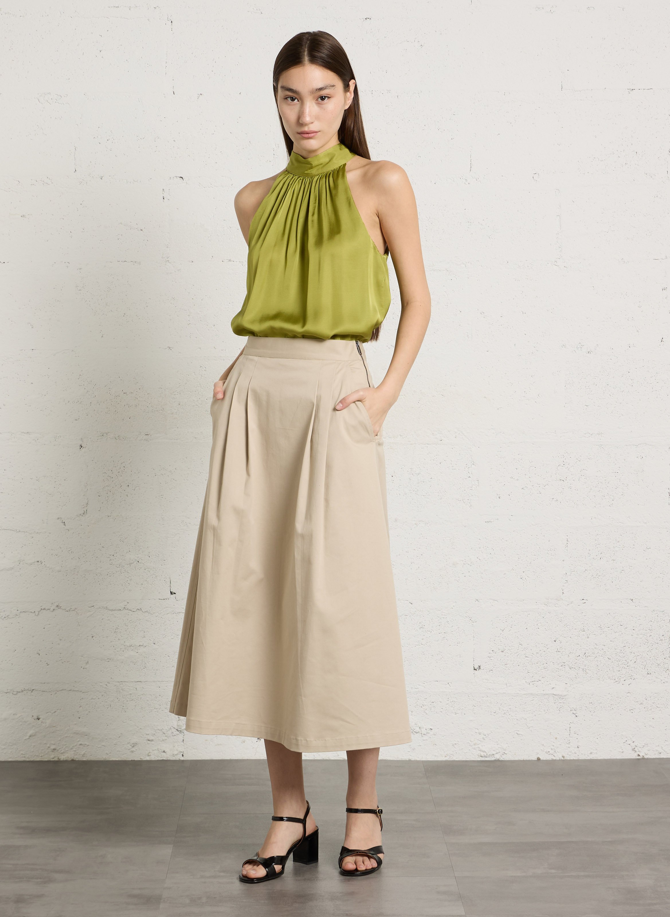 Top col montant IKKS Vert