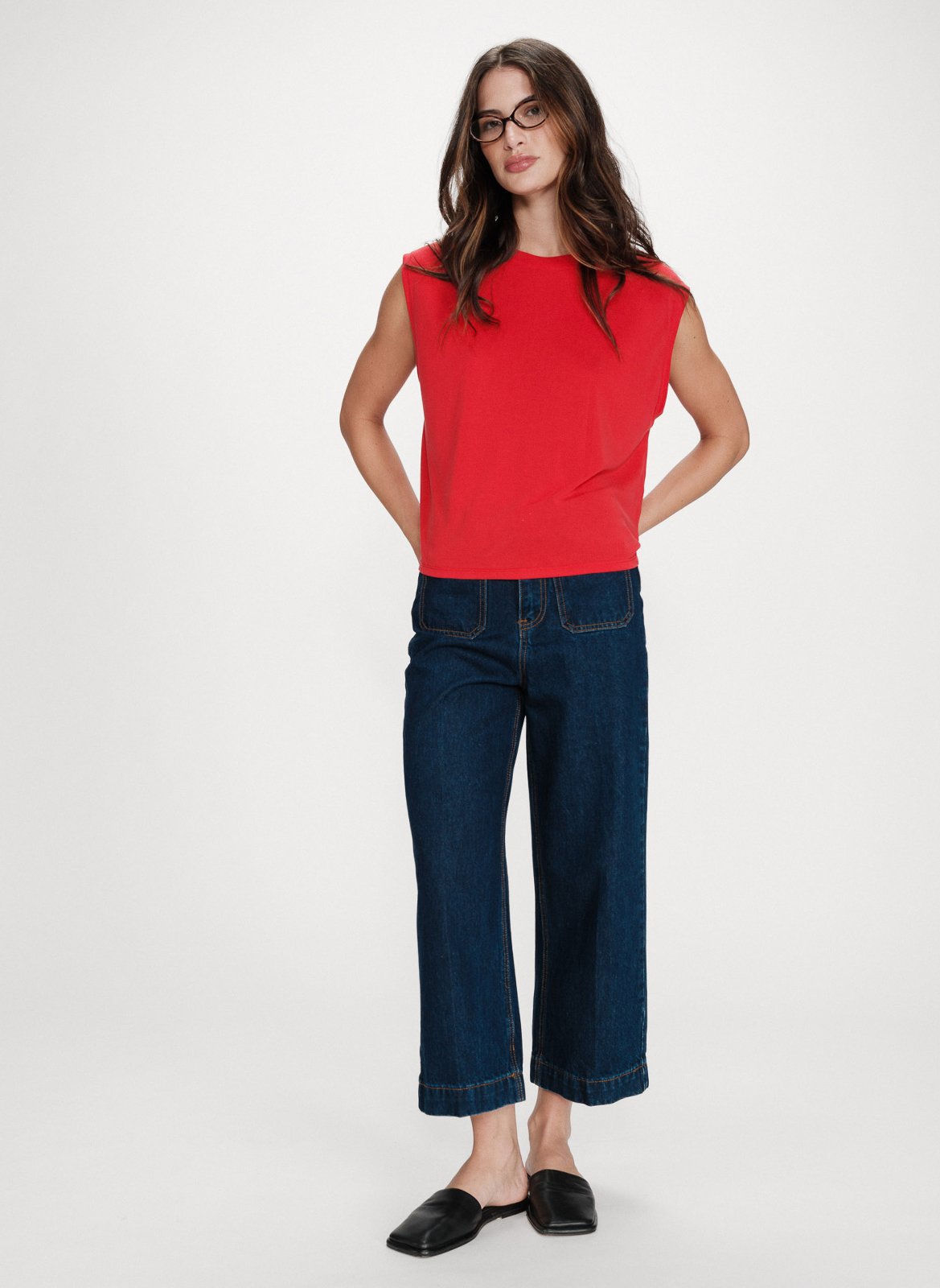 Top sans manches large uni GRACE ET MILA Rose