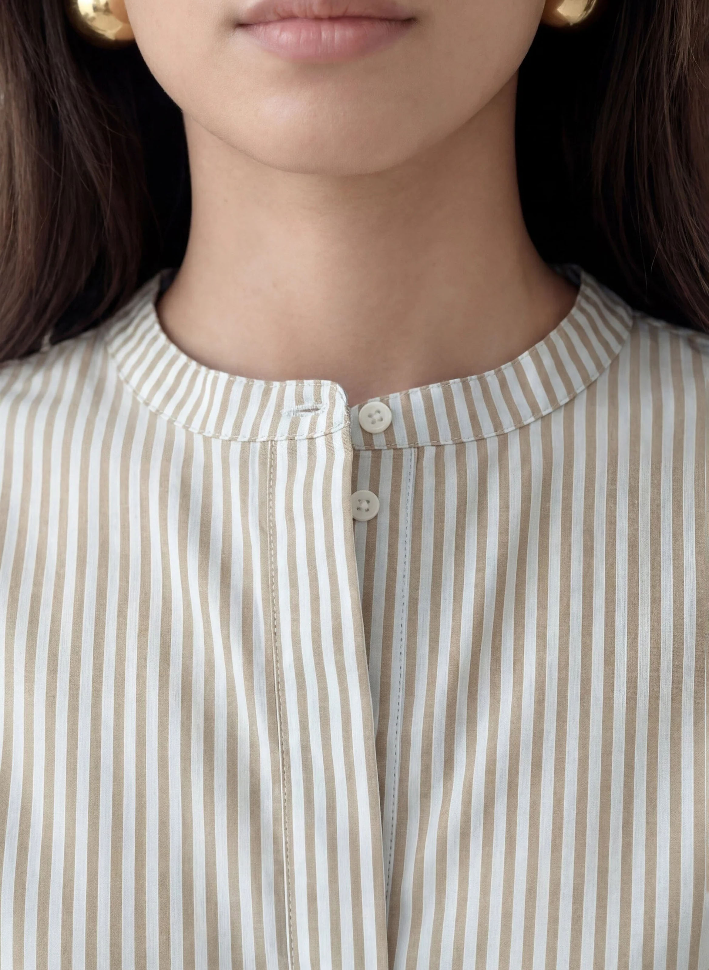 Blusa oversize a girocollo in cotone a righe KOOKAI Blu