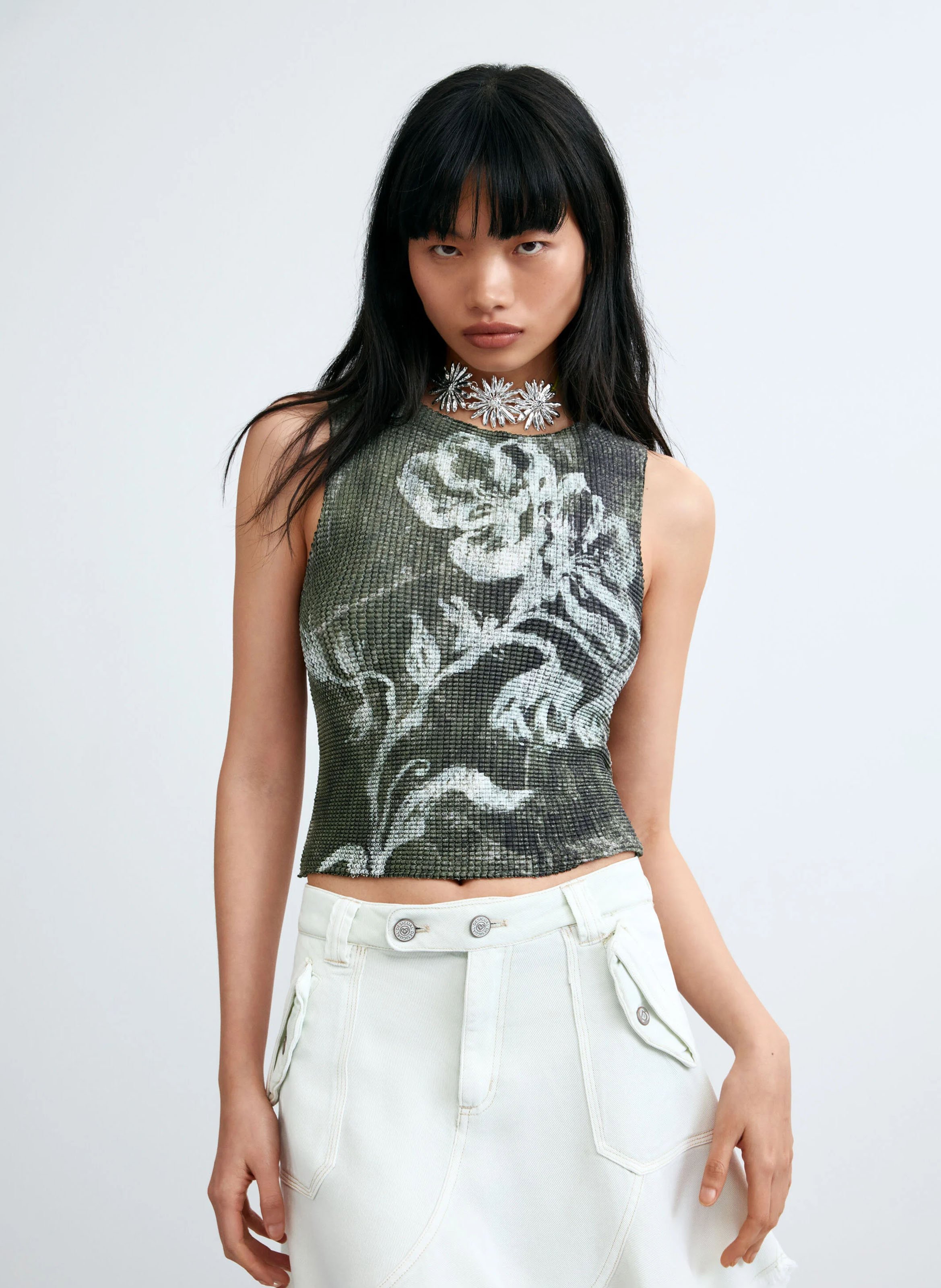 Top col rond DESIGUAL Noir