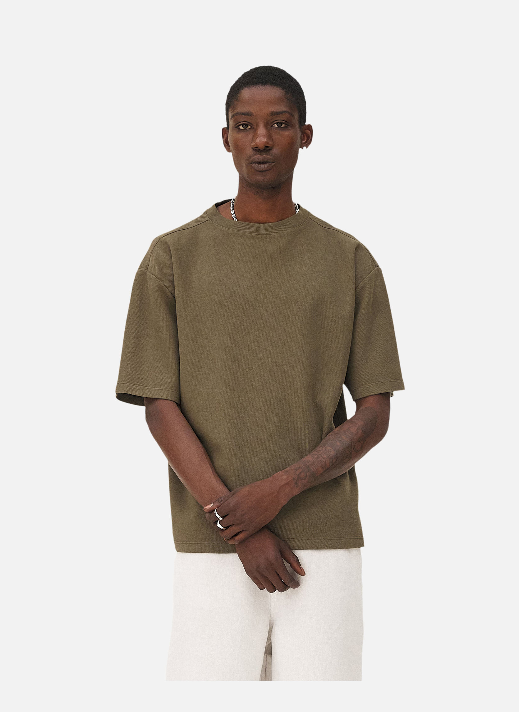 Oversized T-shirt Khaki Noyoco Green