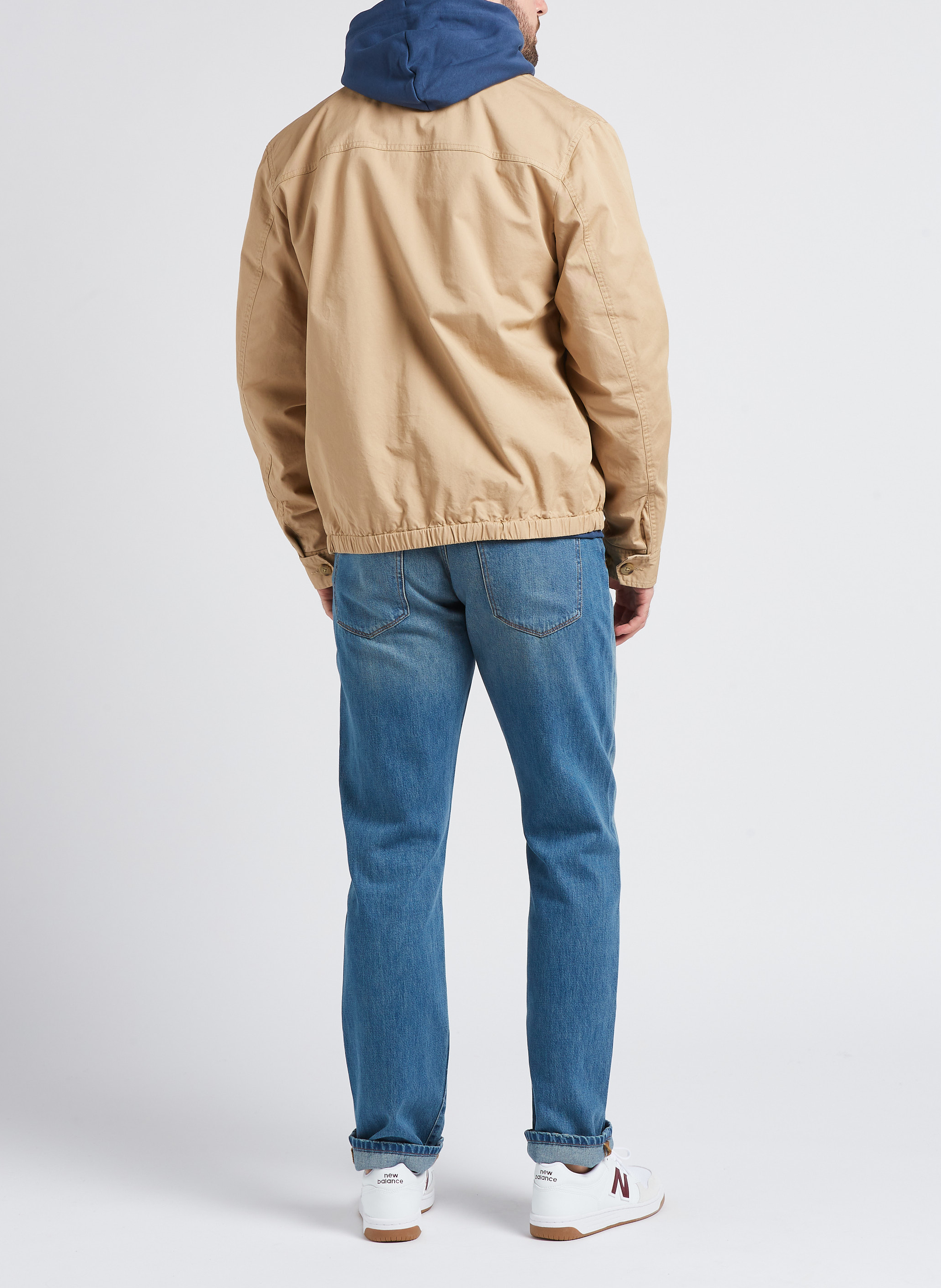 Katoenen, recht windjack met klassieke kraag en borduursel GANT Beige