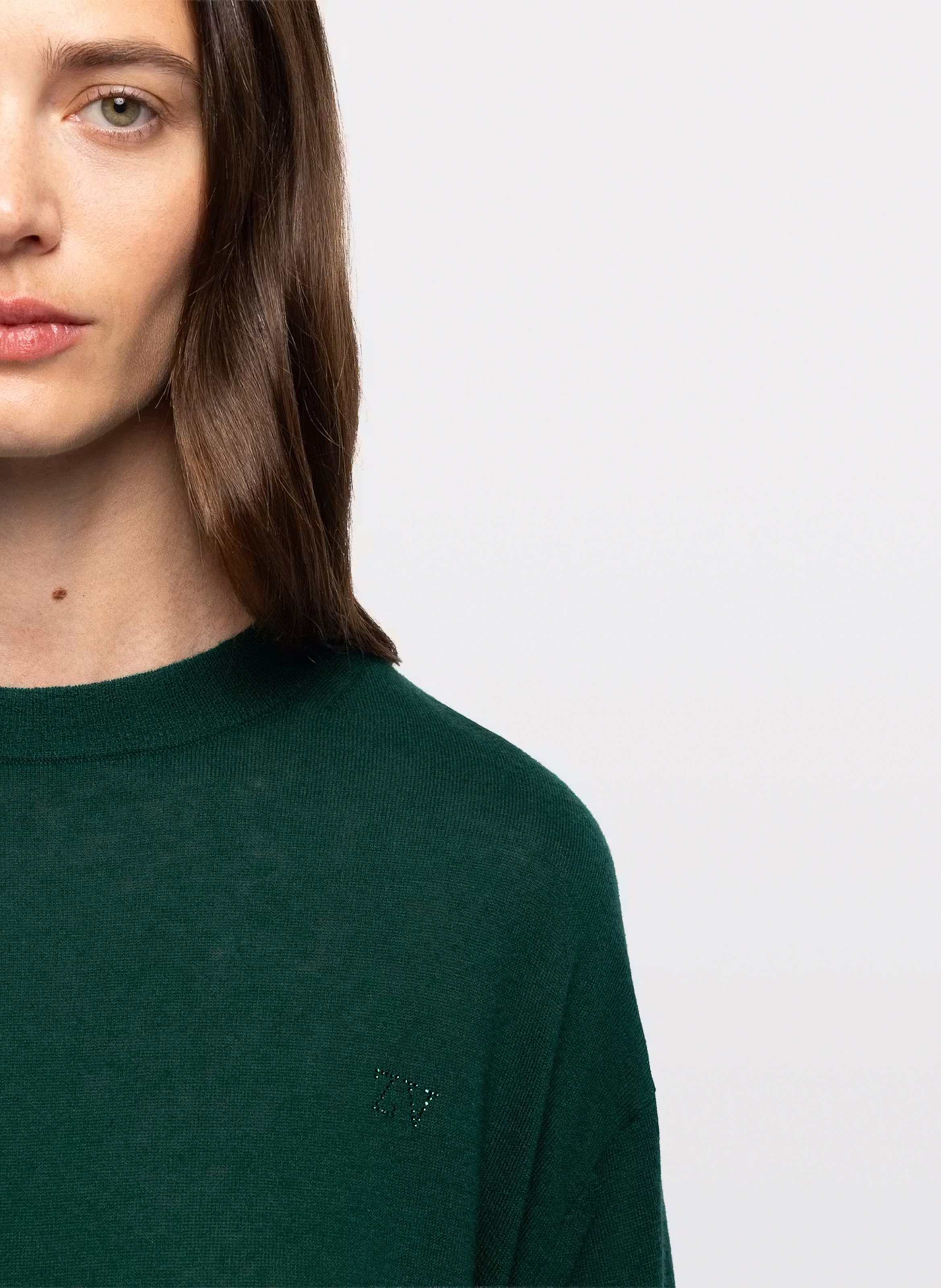 Pull droit uni en cachemire ZADIG&VOLTAIRE Vert