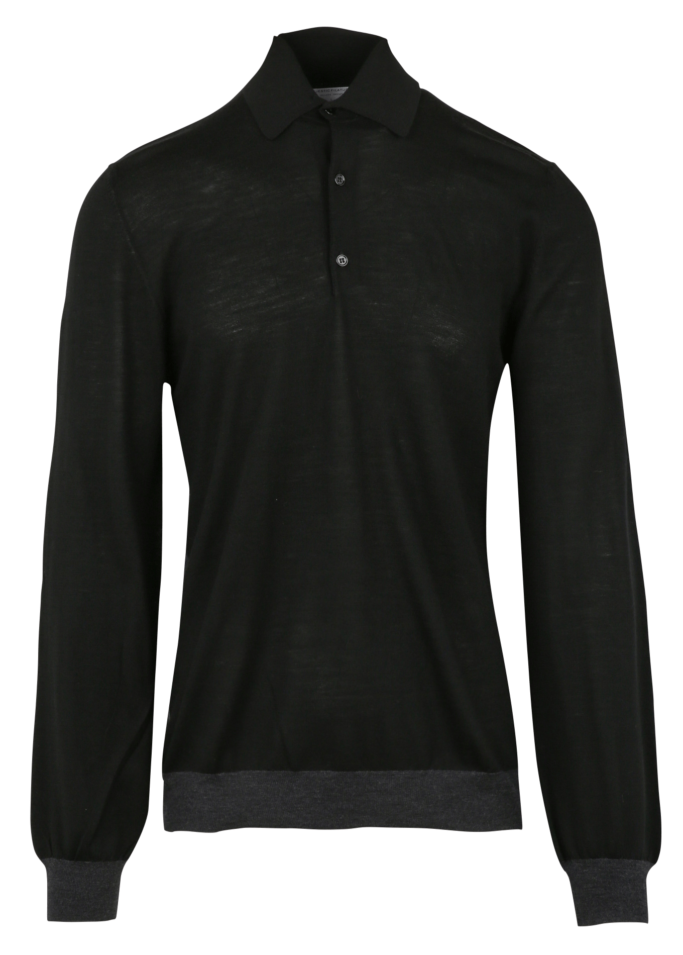 Polo manches longues en laine MAJESTIC FILATURES
